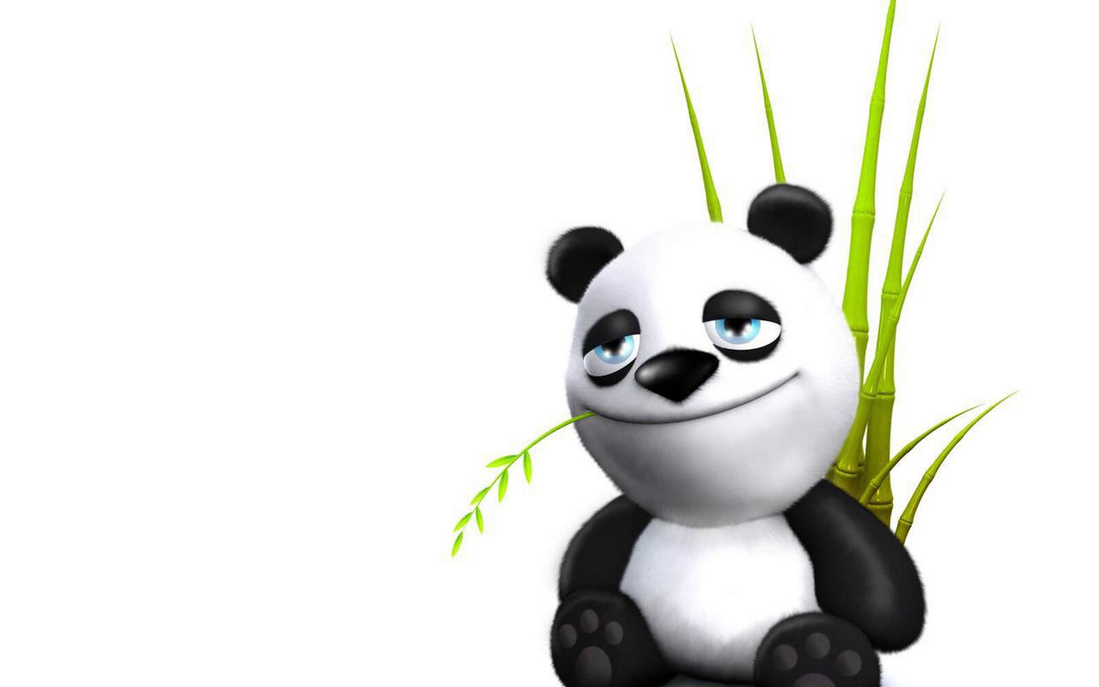 Обои панда морда бамбук на рабочий стол