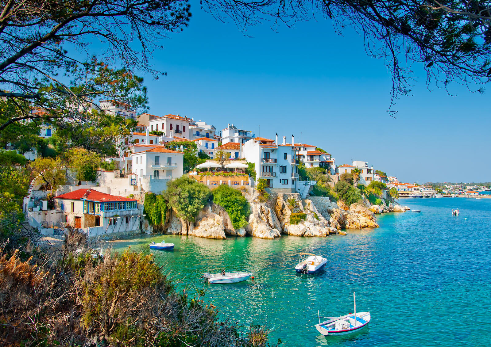 桌面上的壁纸幻灯片 希腊 斯基亚索斯是爱琴海上的一个岛屿。