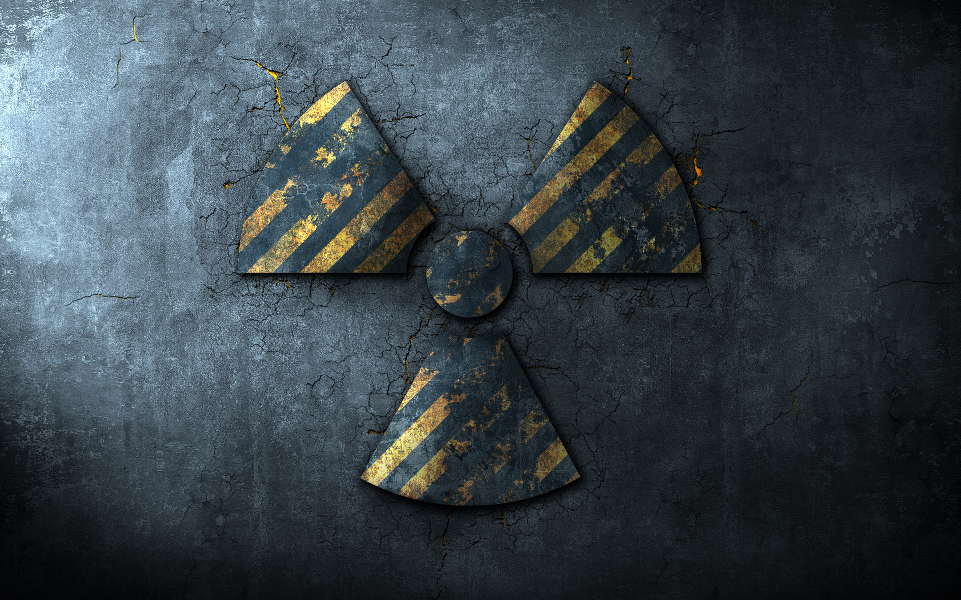 Wallpapers sign danger radiation on the desktop