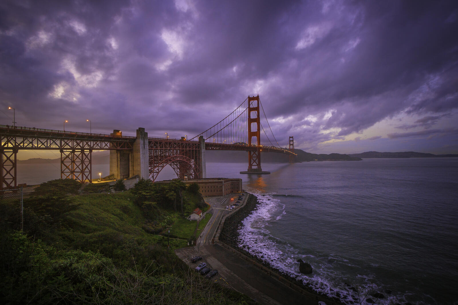 Обои закат пейзажи Сан-Франциско на рабочий стол