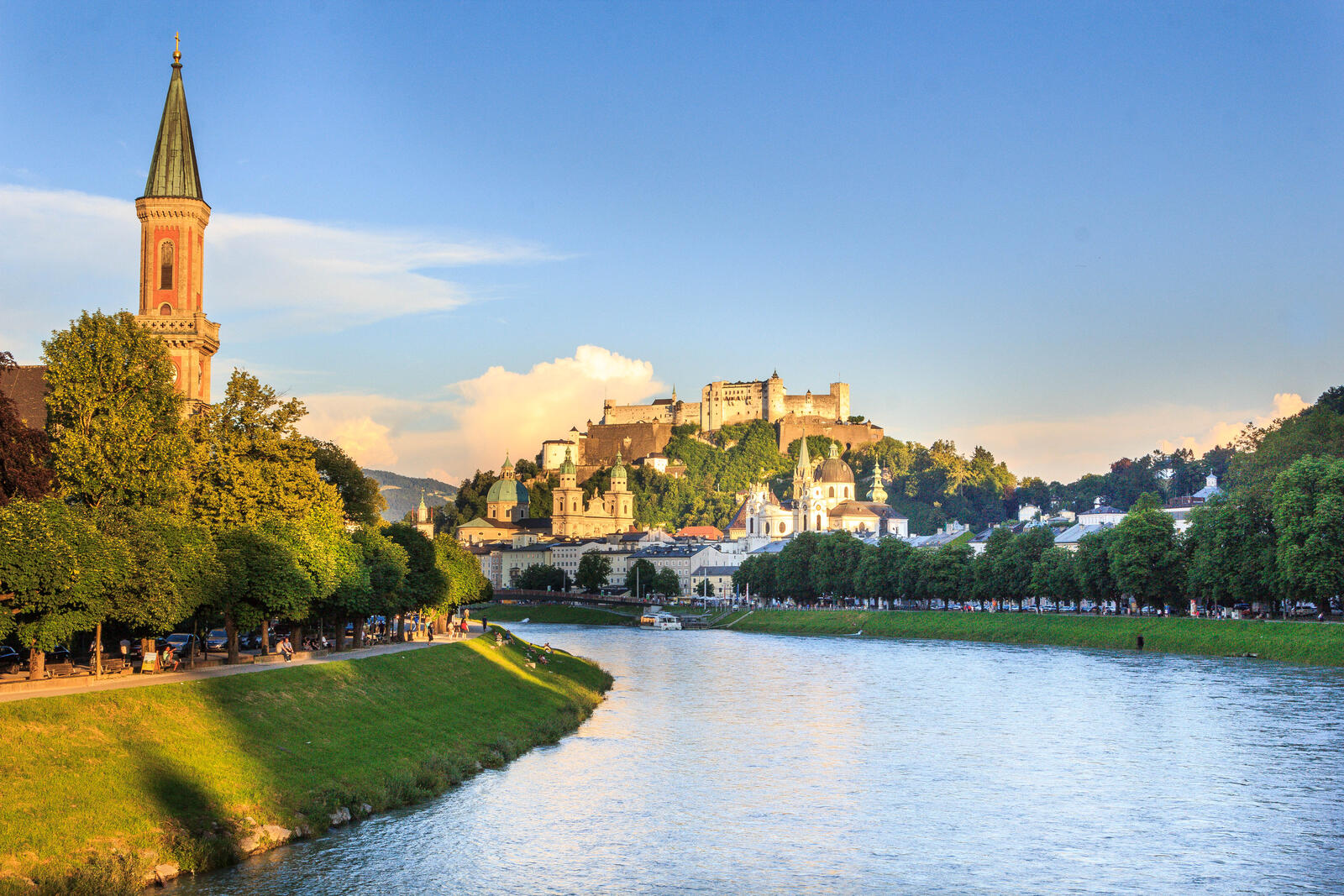 Wallpapers river Salzburg castle on the desktop
