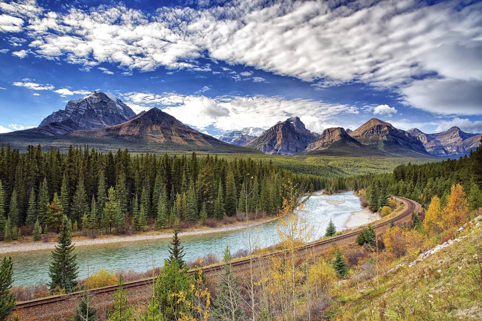 Wallpapers Bow River mountains landscape on the desktop