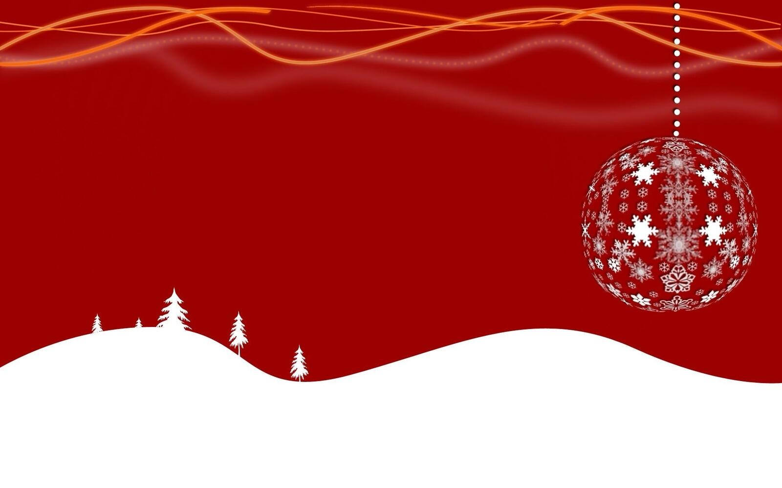 Wallpapers ball hanging snowflakes on the desktop
