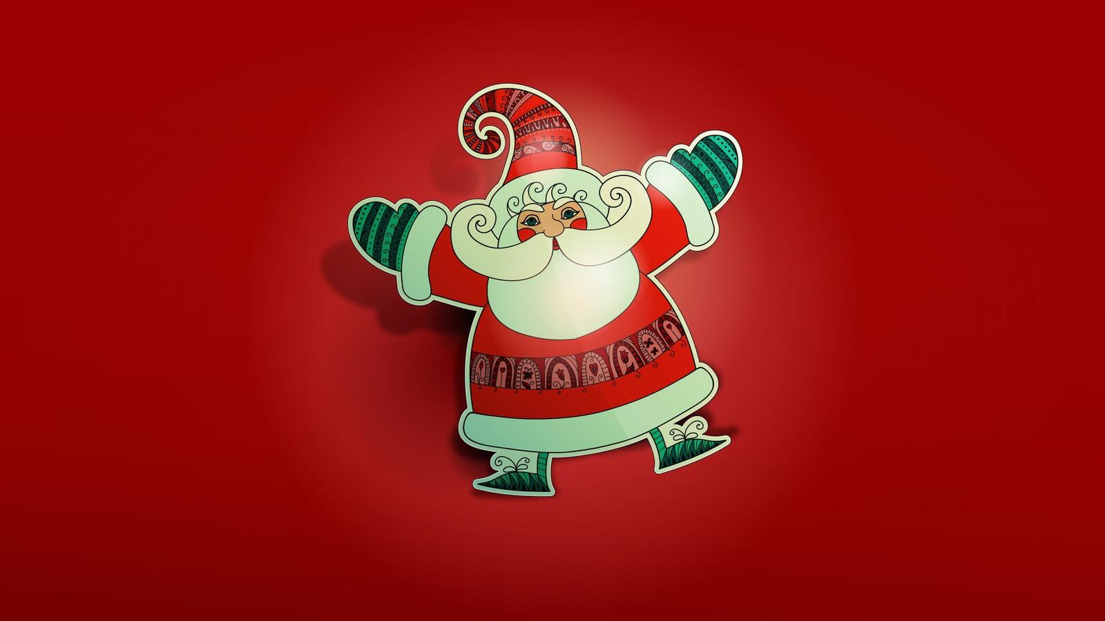 Wallpapers Santa Claus background red on the desktop