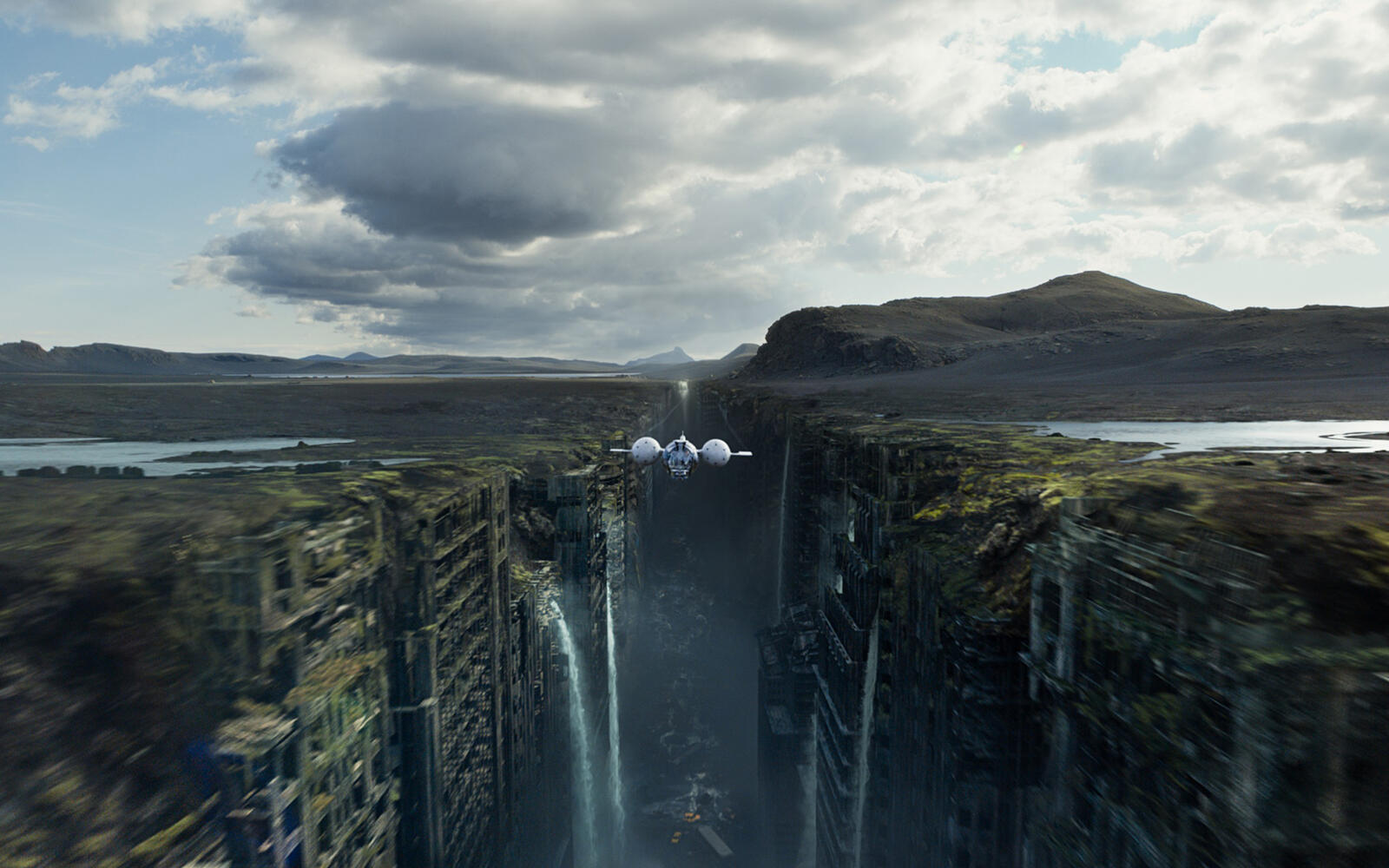 Wallpapers after earth the city the gorge on the desktop