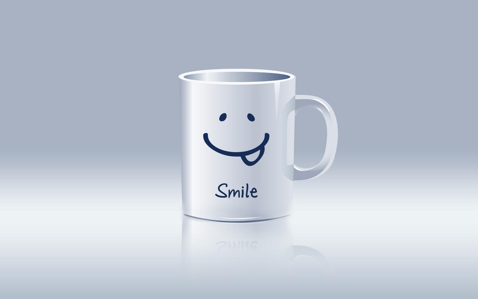 桌面上的壁纸杯 微笑 笑脸