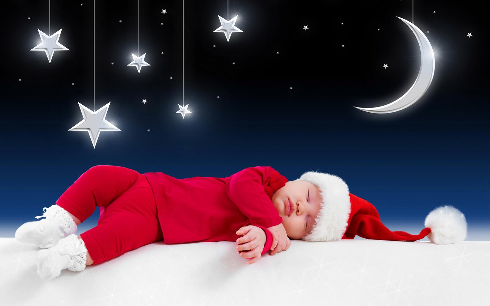 Wallpapers baby sleeping new year on the desktop