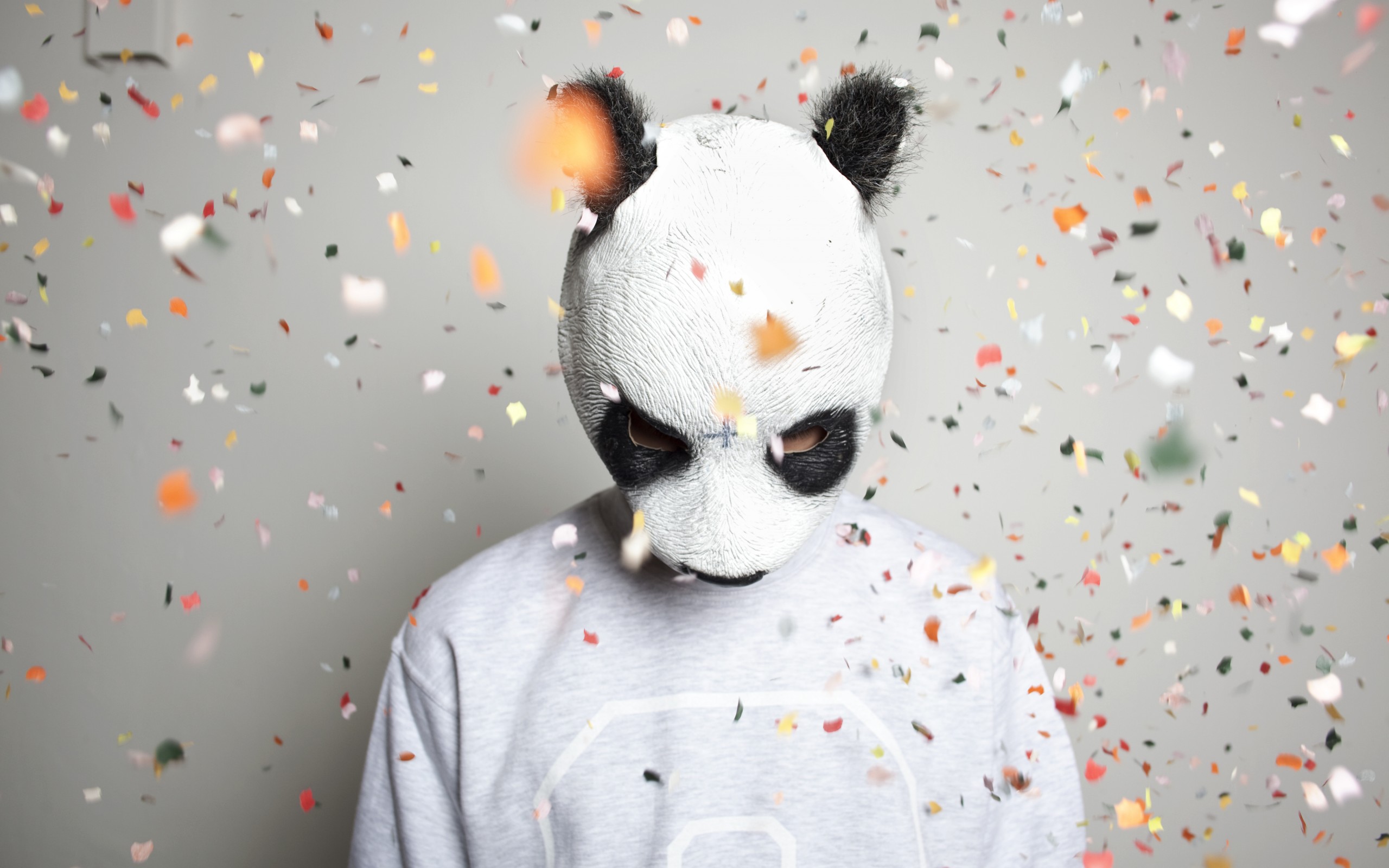 Wallpapers costume panda mask on the desktop