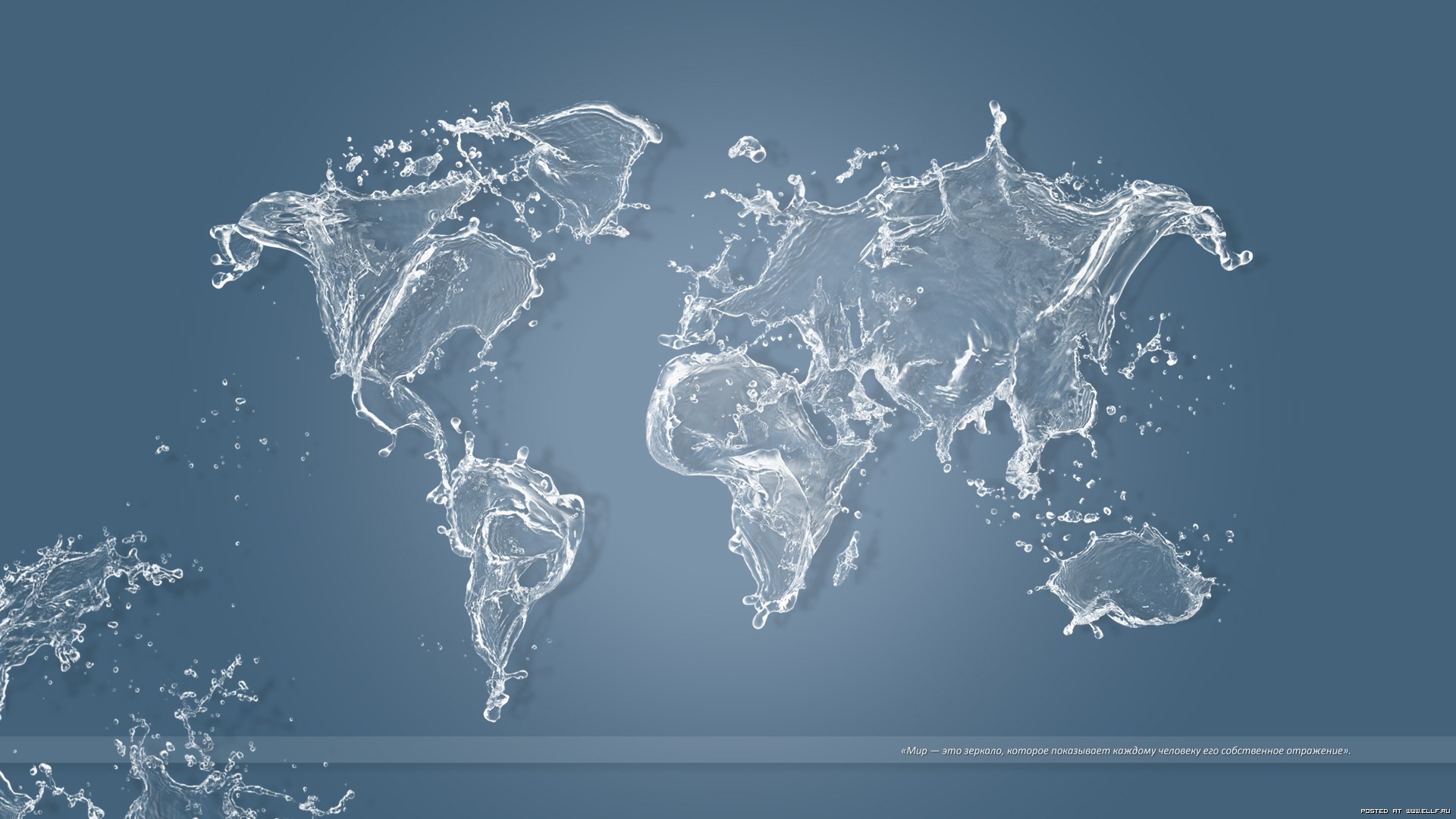 Обои карта світу вода синій на рабочий стол