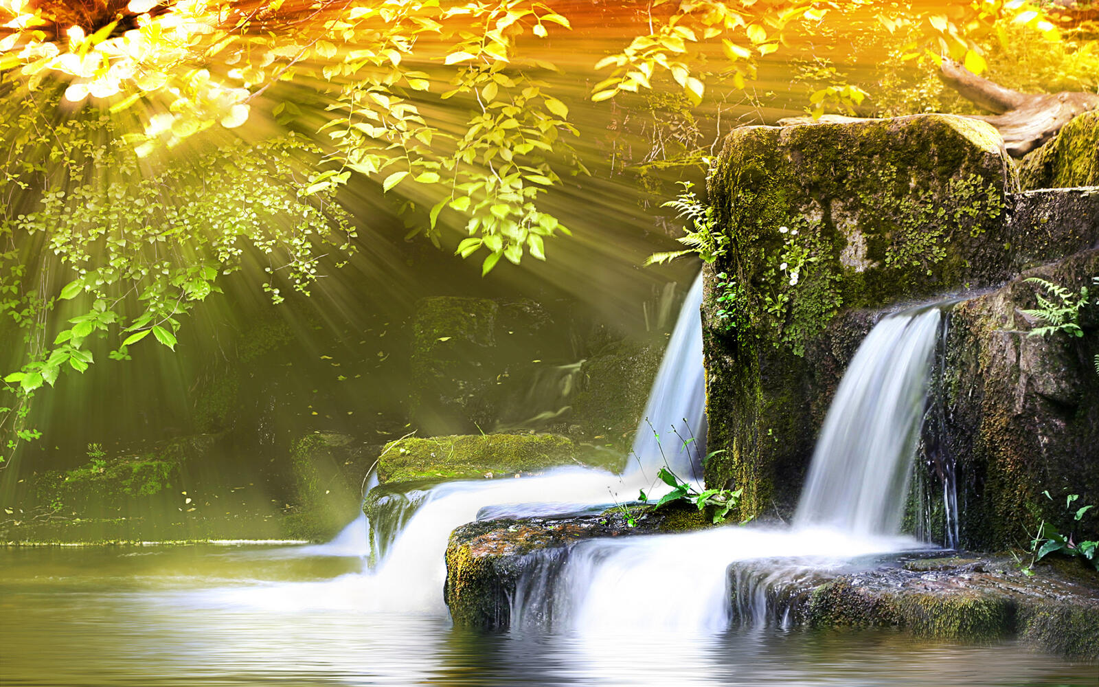 Wallpapers waterfall nature day on the desktop