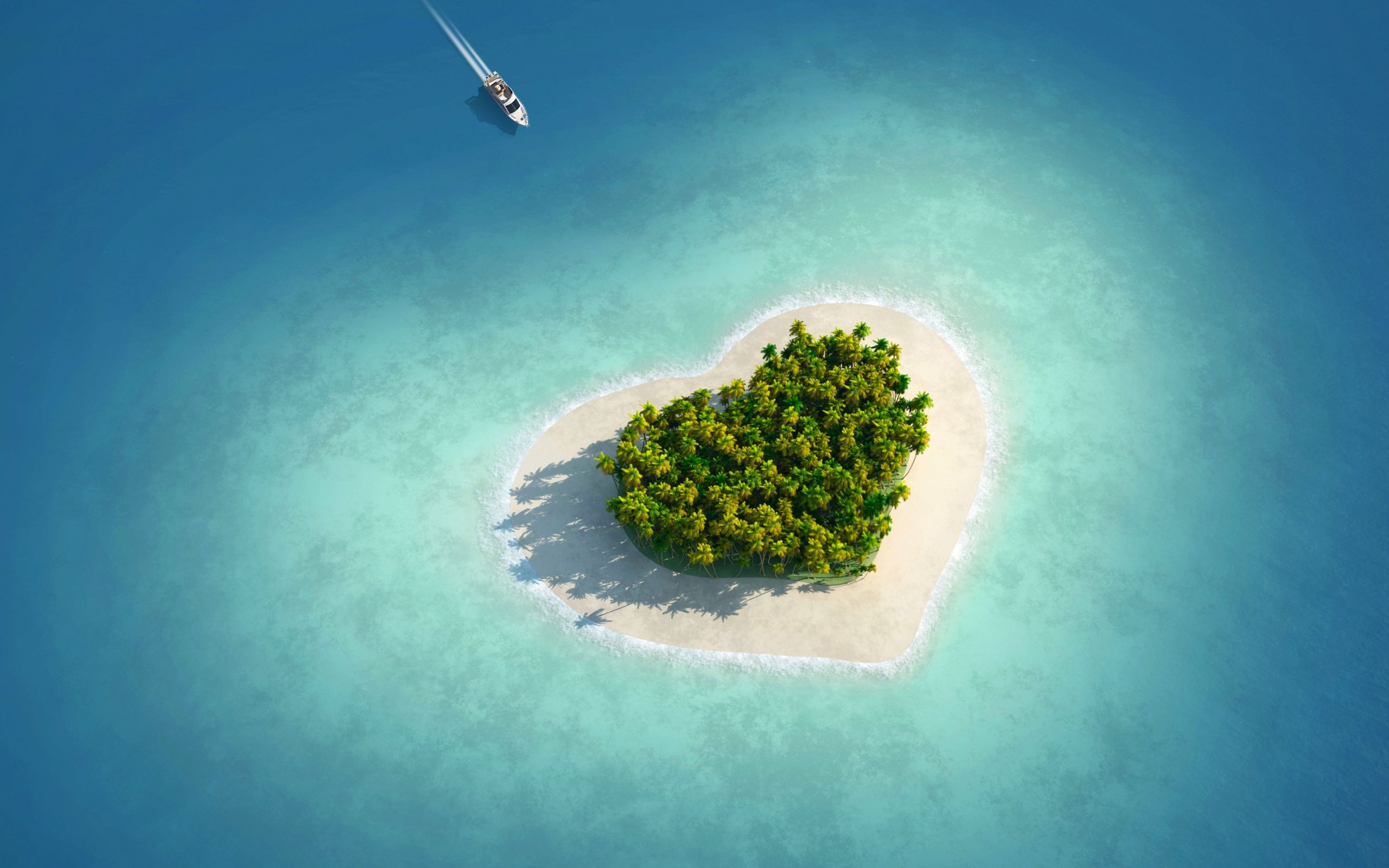 Wallpapers island lovers heart on the desktop