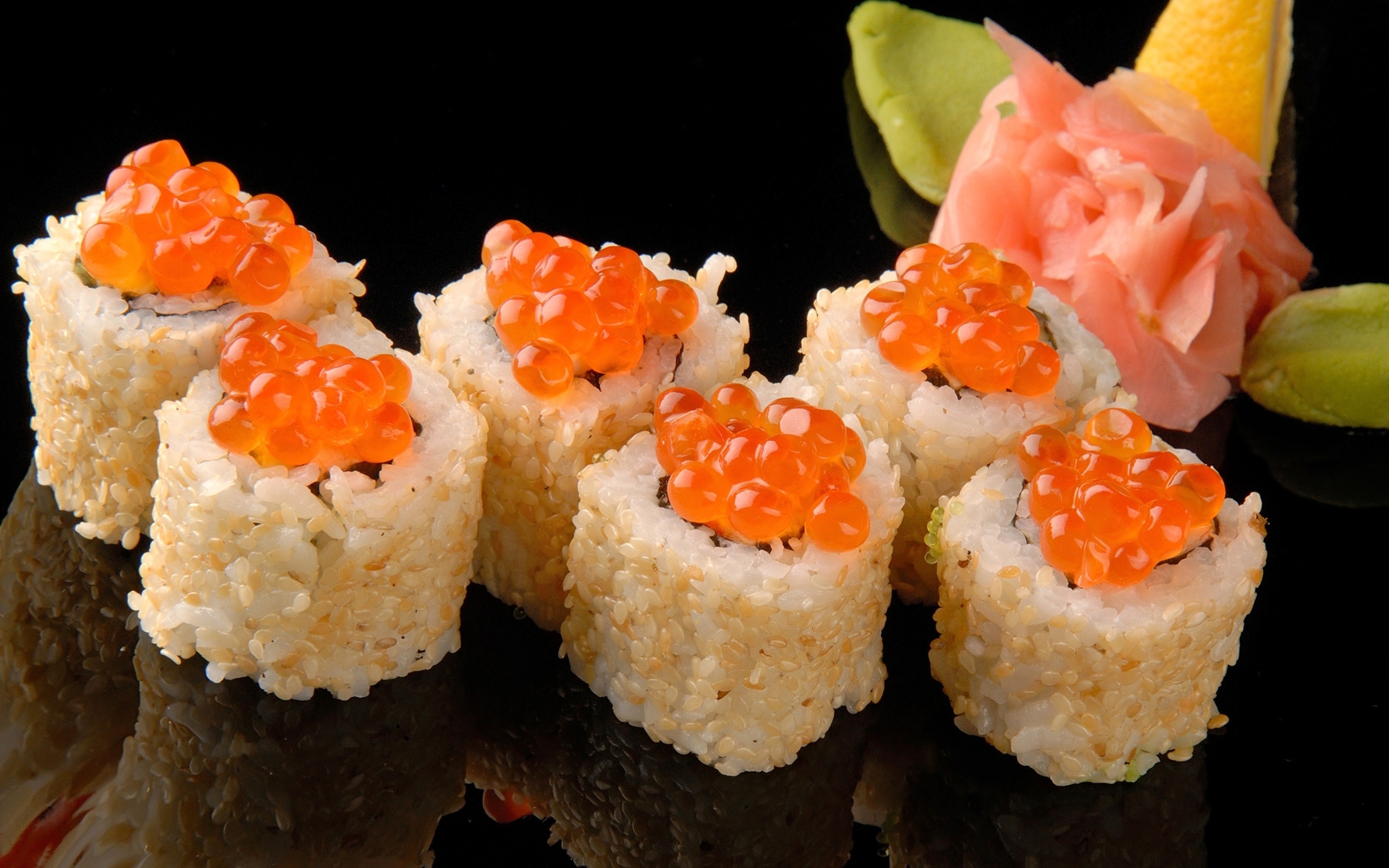 Wallpapers sushi rice roll on the desktop