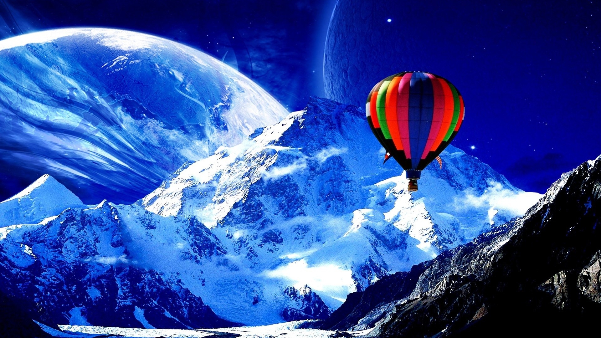 Photo free balloon, mountains, snow