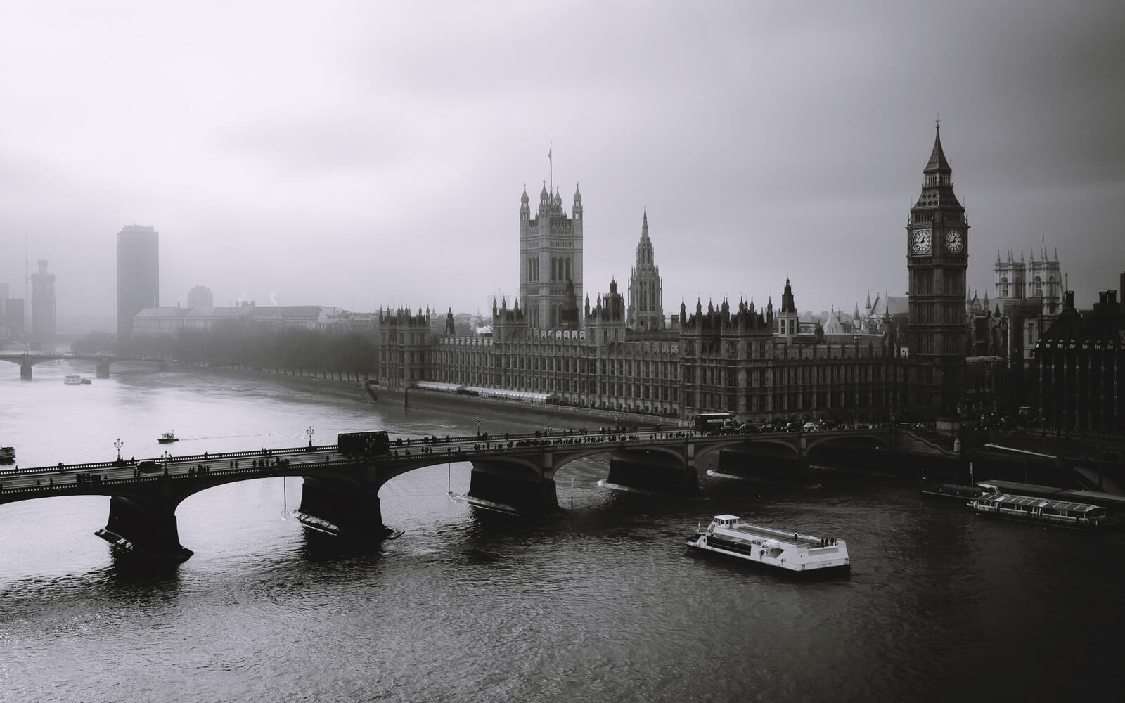 Обои туман london лондон на рабочий стол
