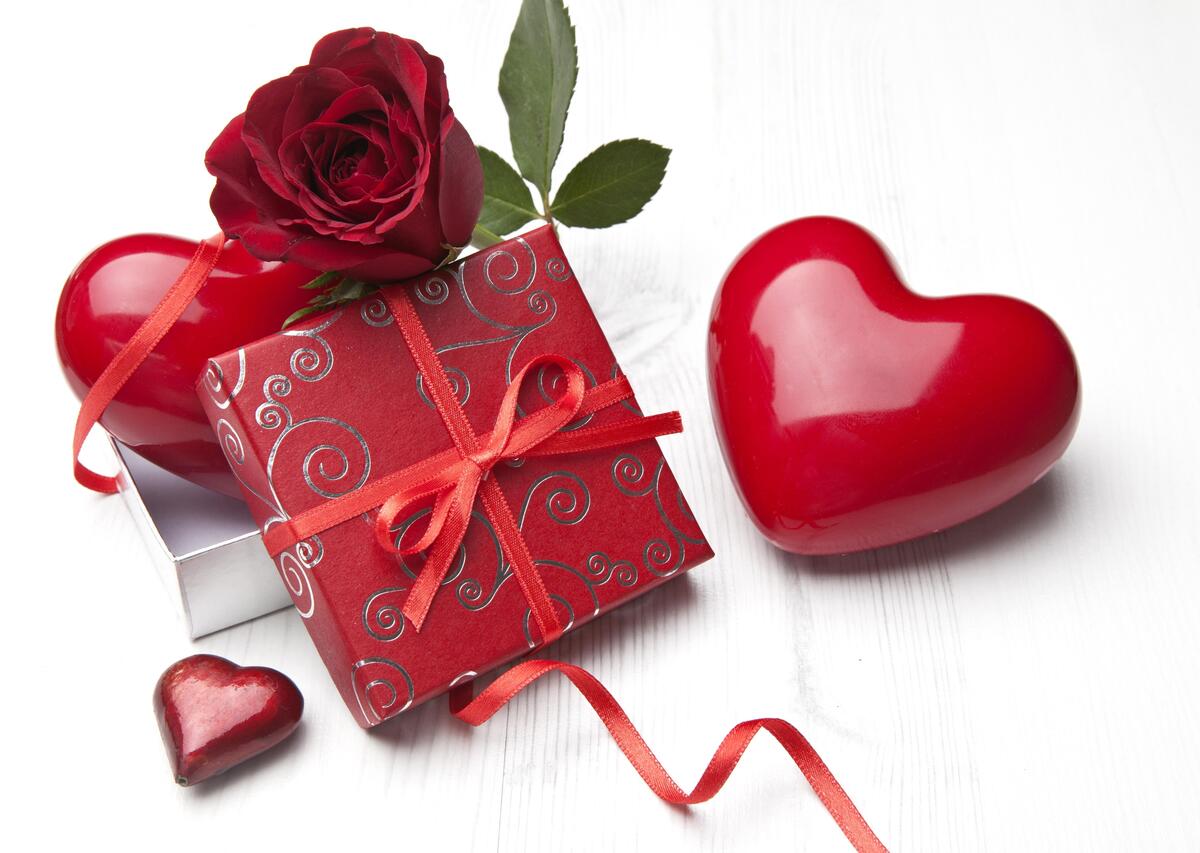 A little red Valentine`s Day gift