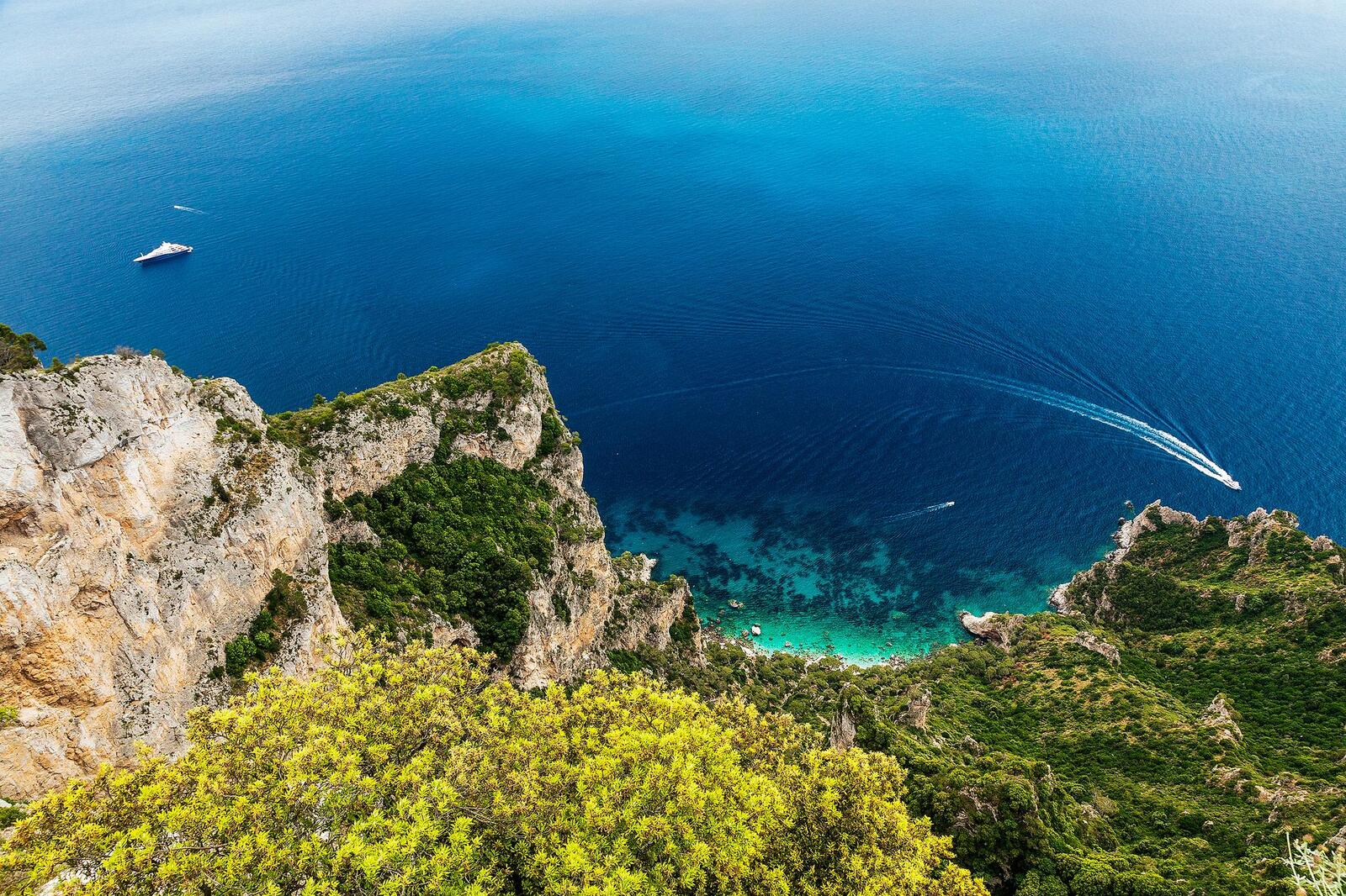 Обои Монте Соларо гора на острове Капри в Кампания Италия пейзажи на рабочий стол