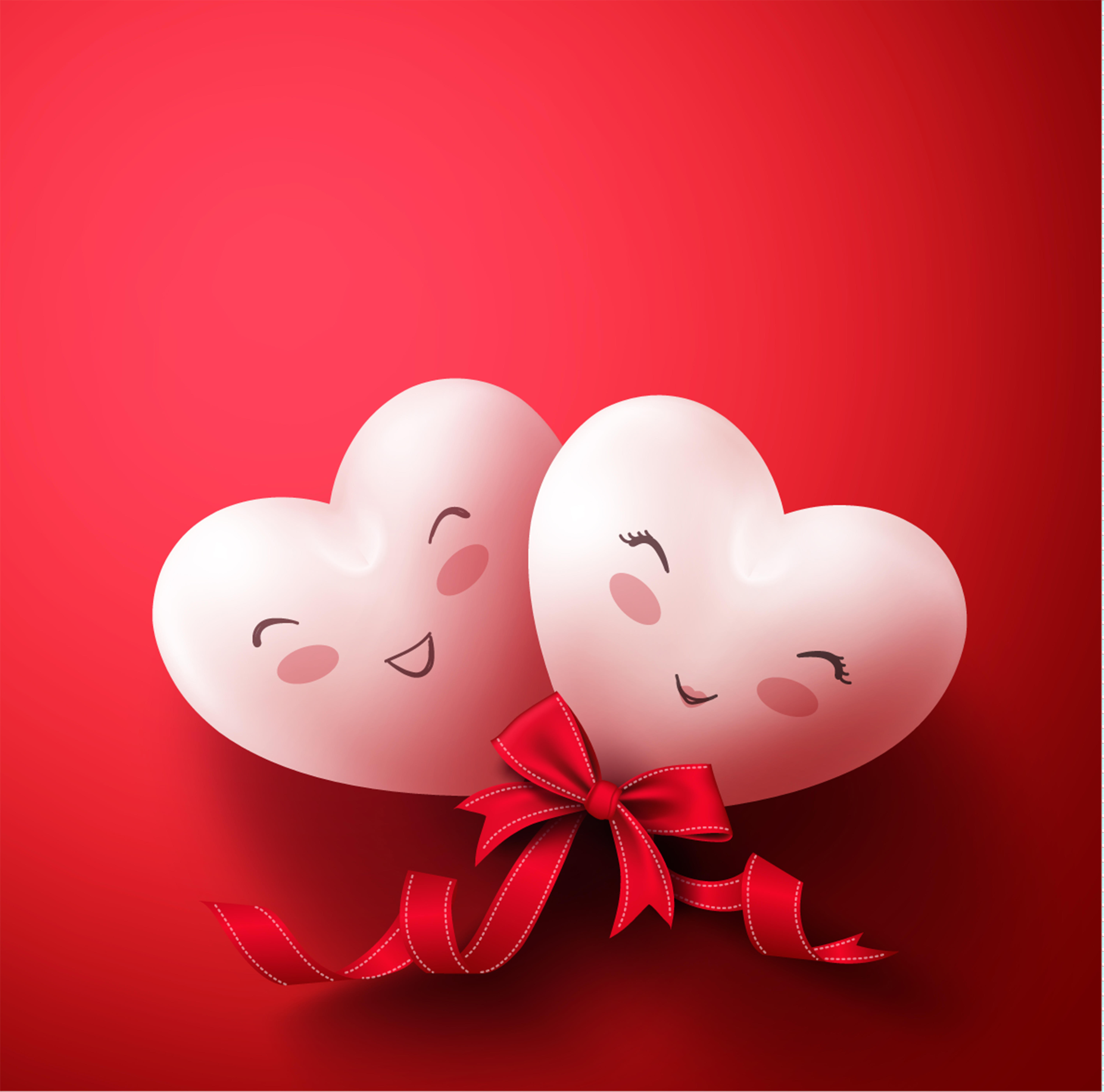 桌面上的壁纸浪漫的心 心脏 情人节