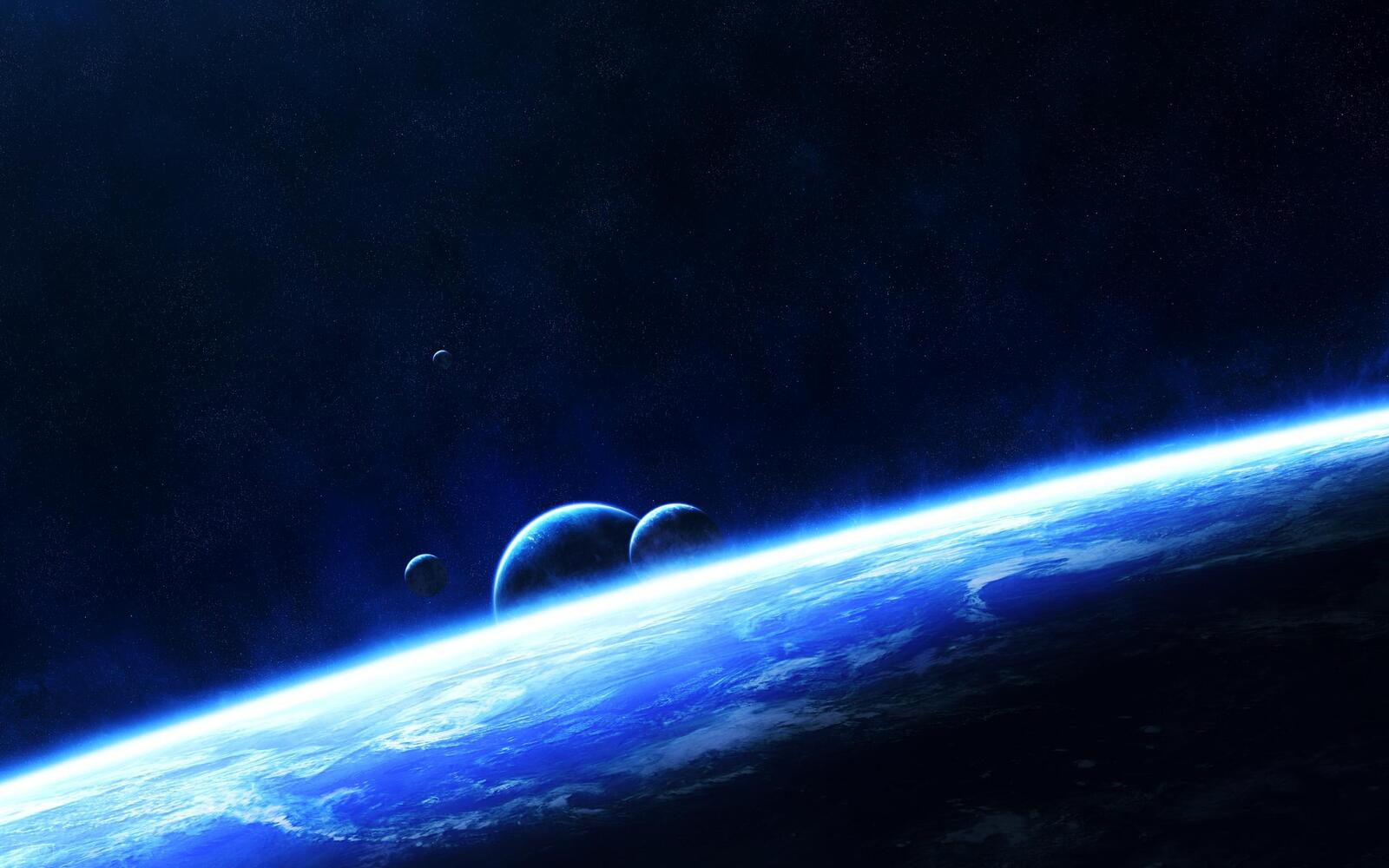 Обои планеты рассвет космос на рабочий стол