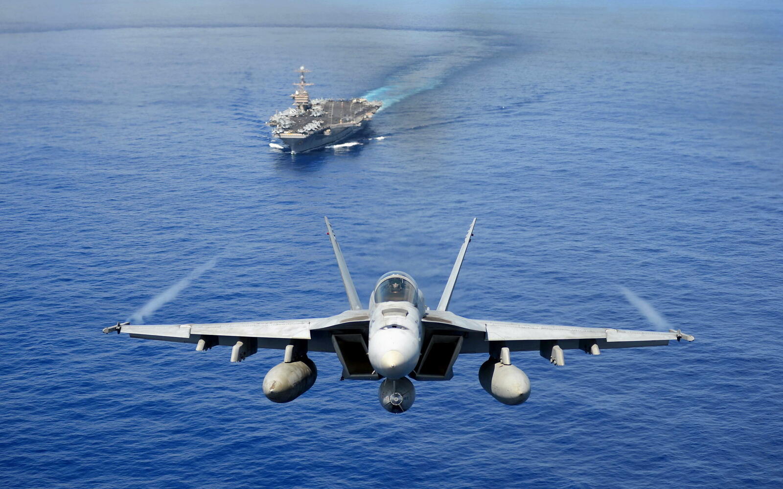 Wallpapers fighter aircraft carrier ship on the desktop