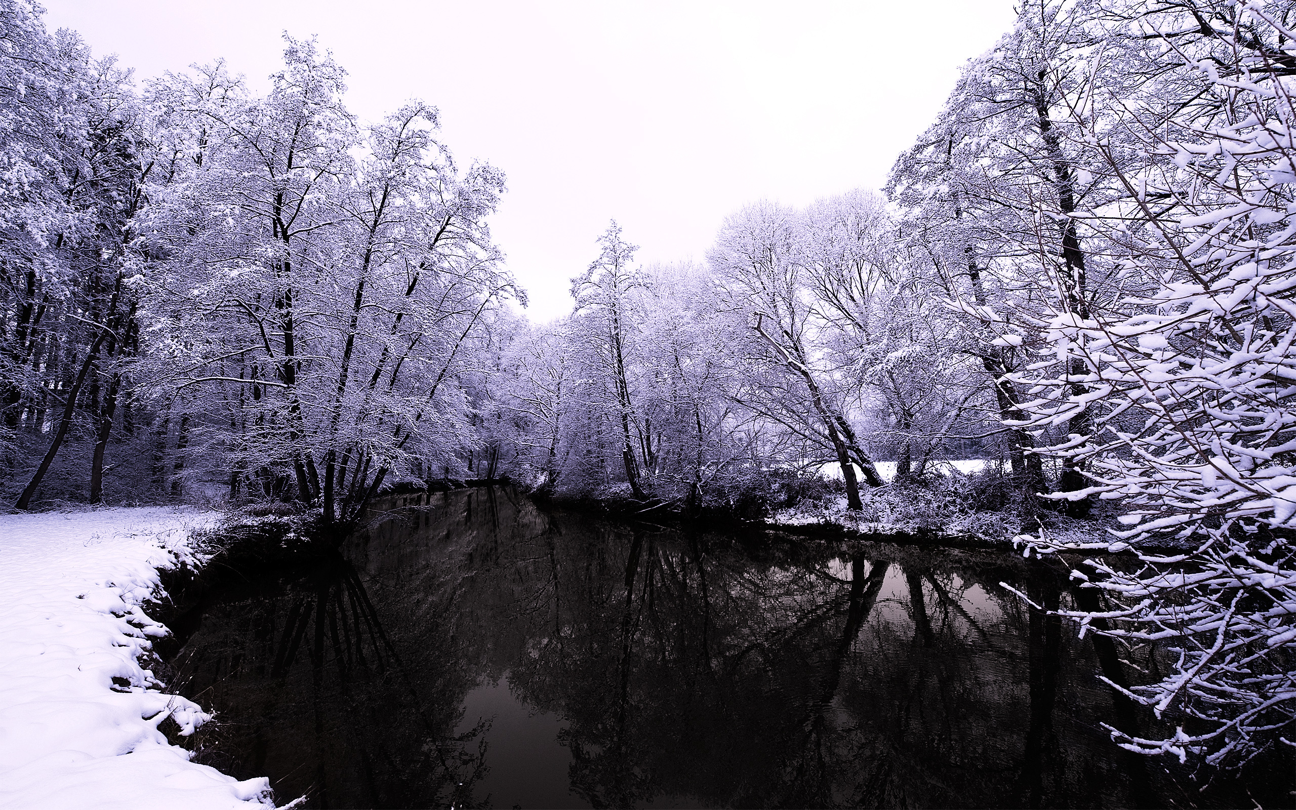 Фото бесплатно речка, зима, снег