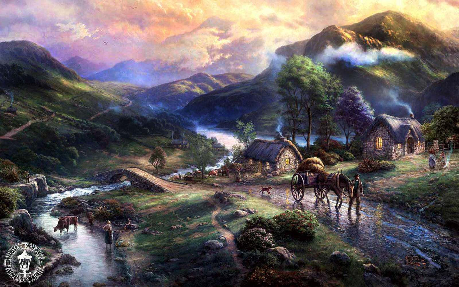 Wallpapers art emerald valley painting on the desktop