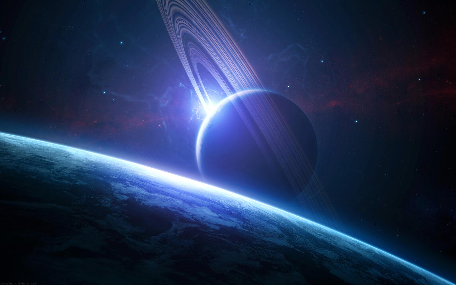 Wallpapers black space planet on the desktop