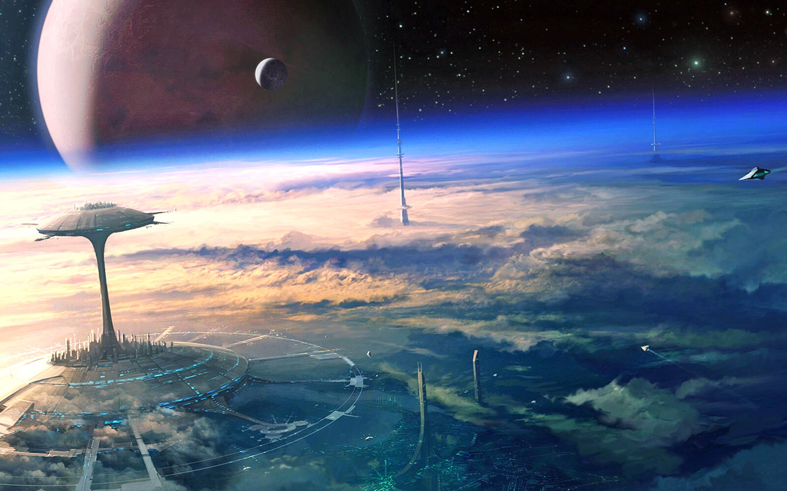 Wallpapers the future space planets on the desktop