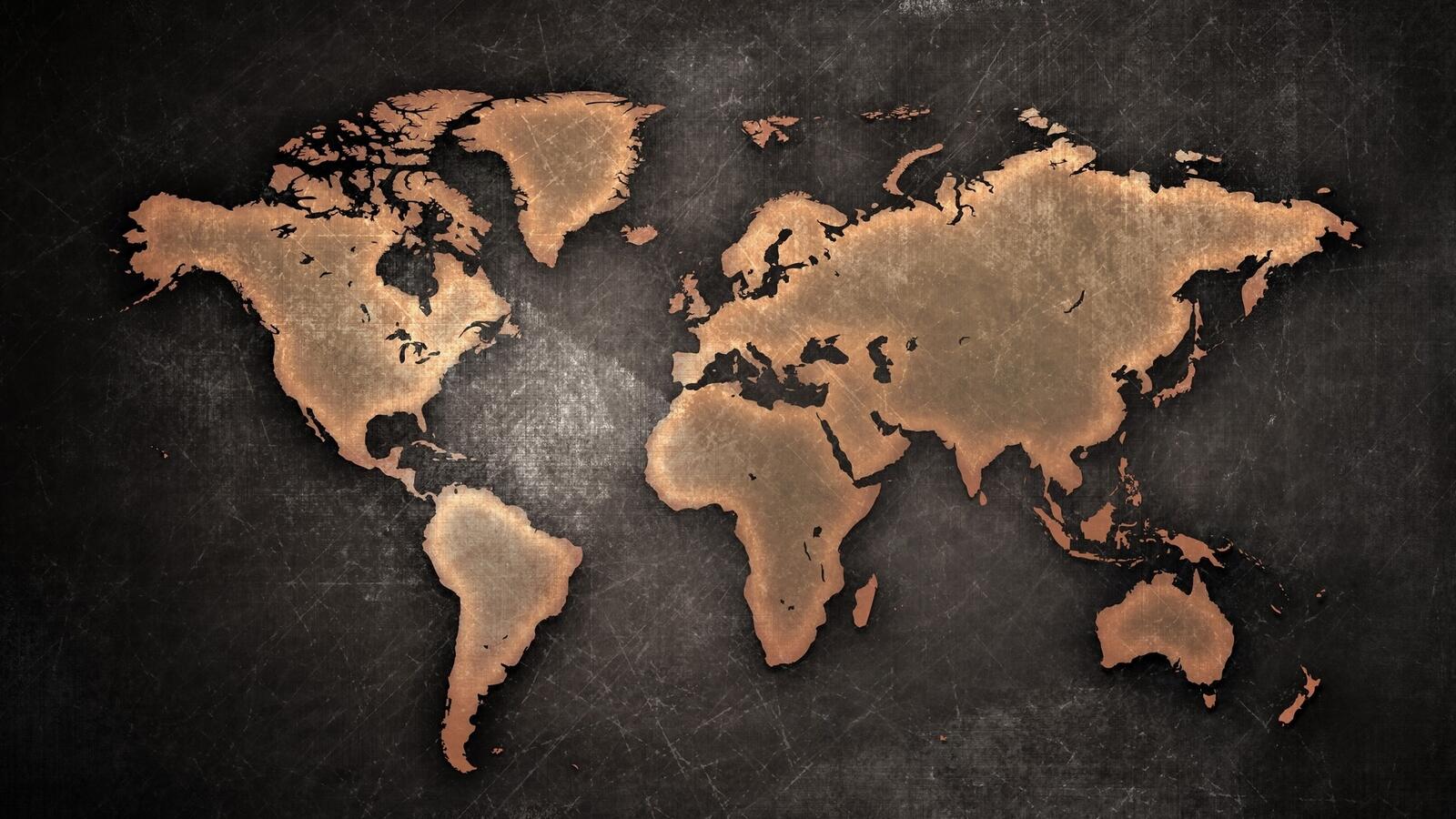 Обои карта мир материки на рабочий стол