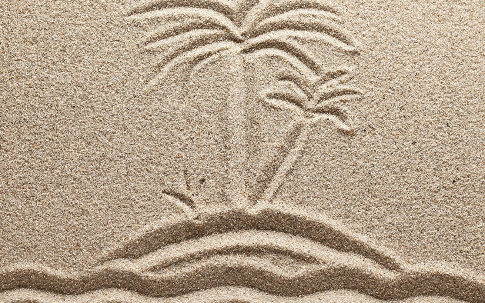 Wallpapers sand drawing sea on the desktop