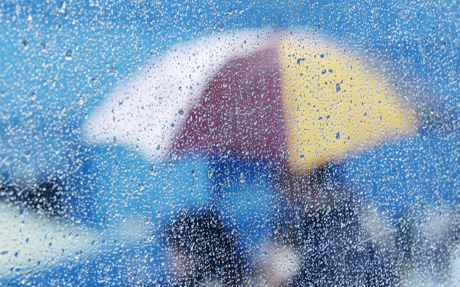 Wallpapers rain drops umbrella on the desktop