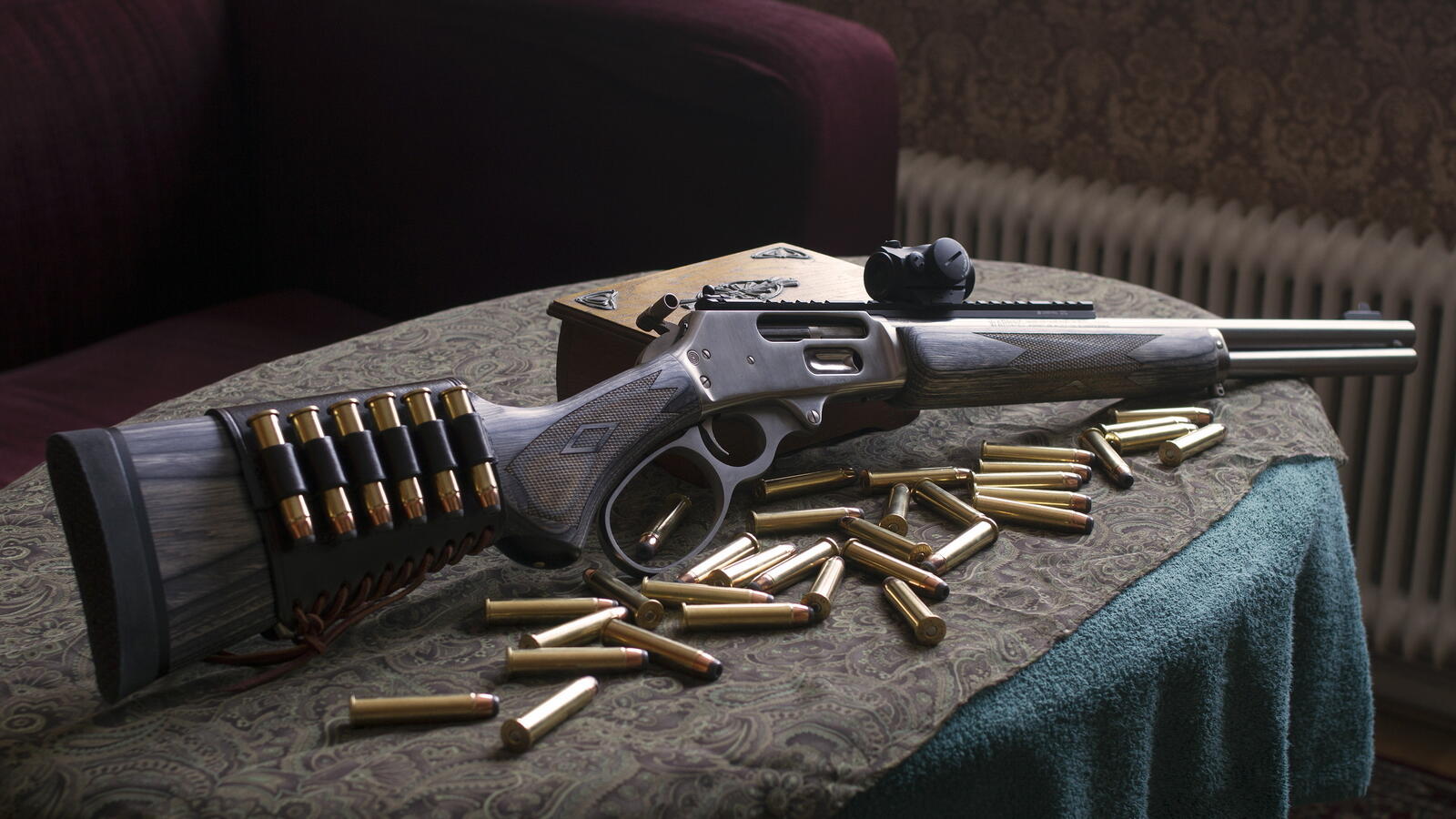 Wallpapers rifle carbine bullets on the desktop