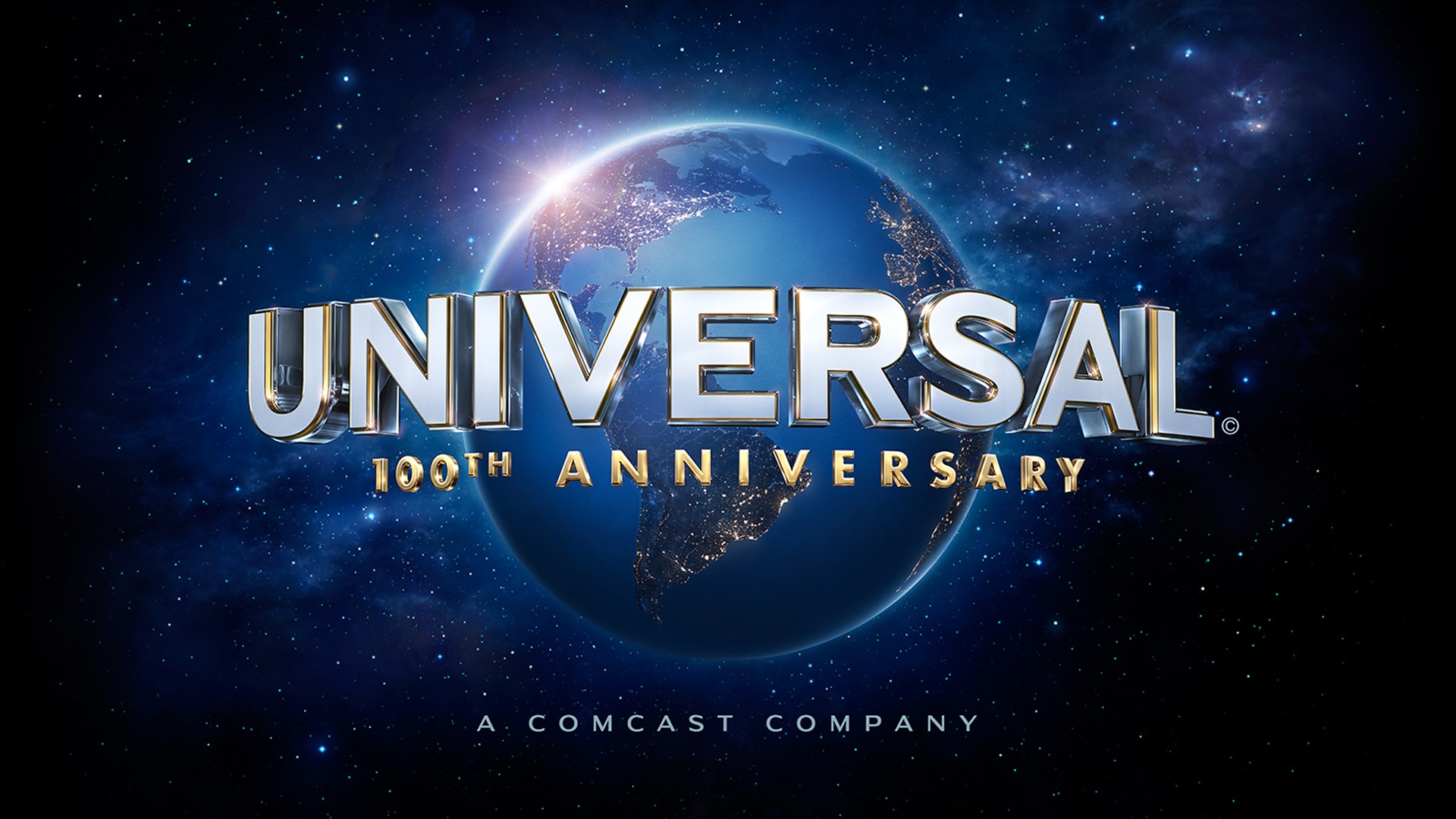 Обои universal studios 100th anniversary logo логотип планета на рабочий стол
