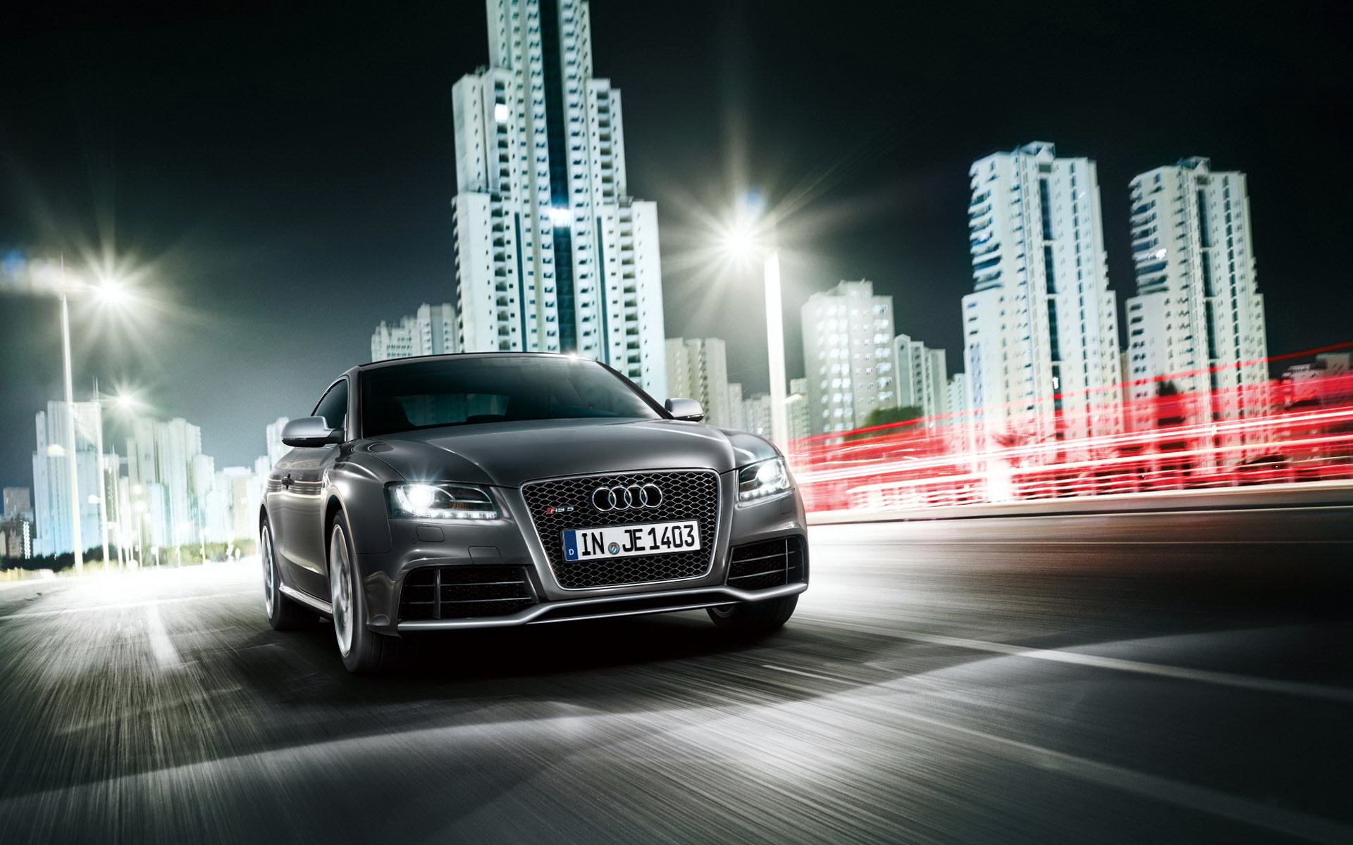 Wallpapers audi gray route on the desktop