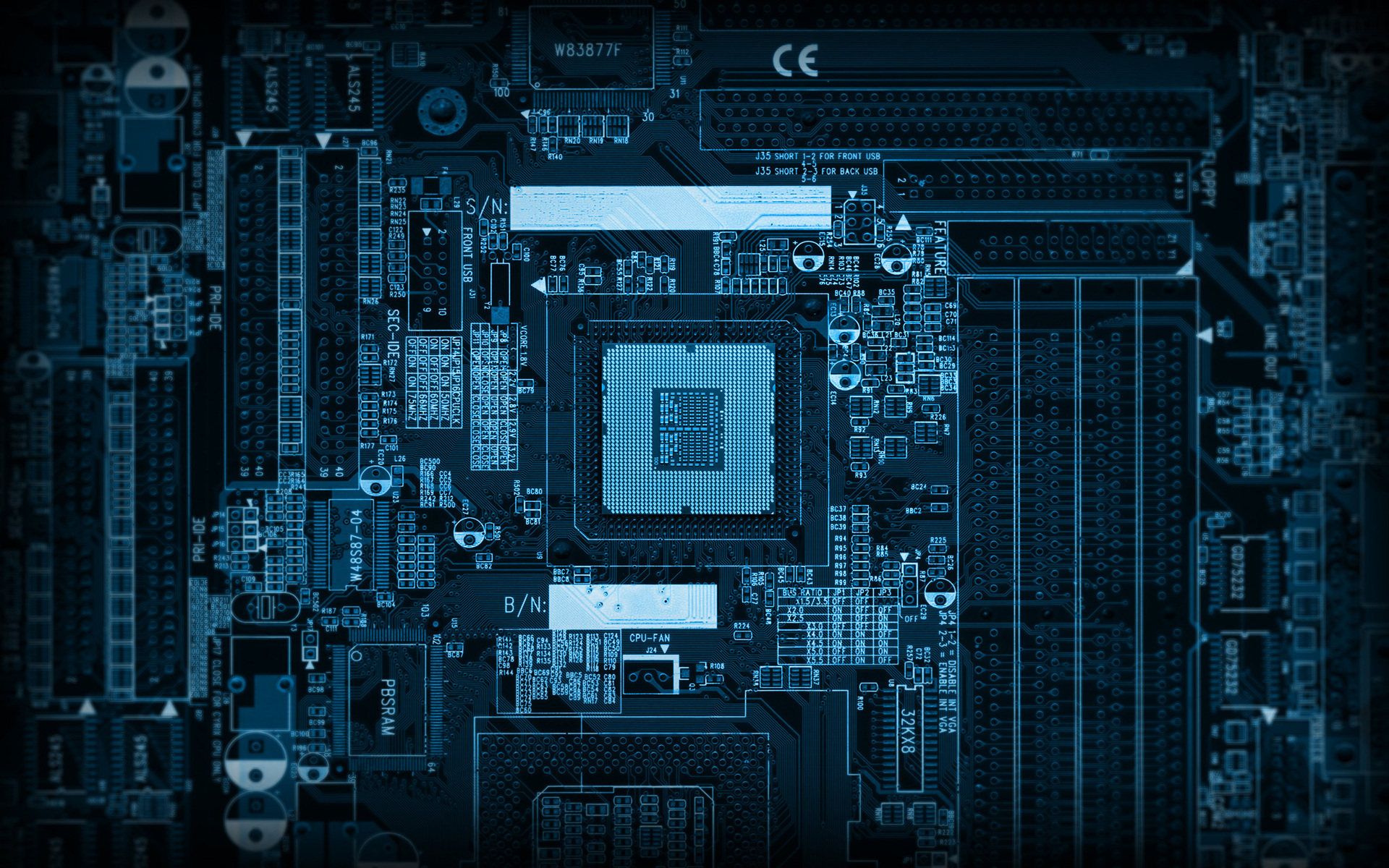 Wallpapers motherboard circuit paths on the desktop