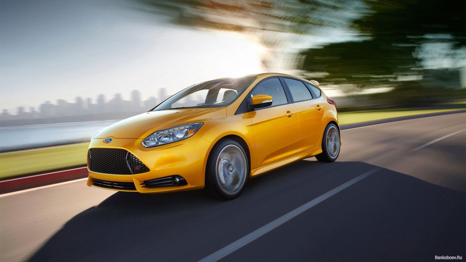 Wallpapers ford yellow road on the desktop