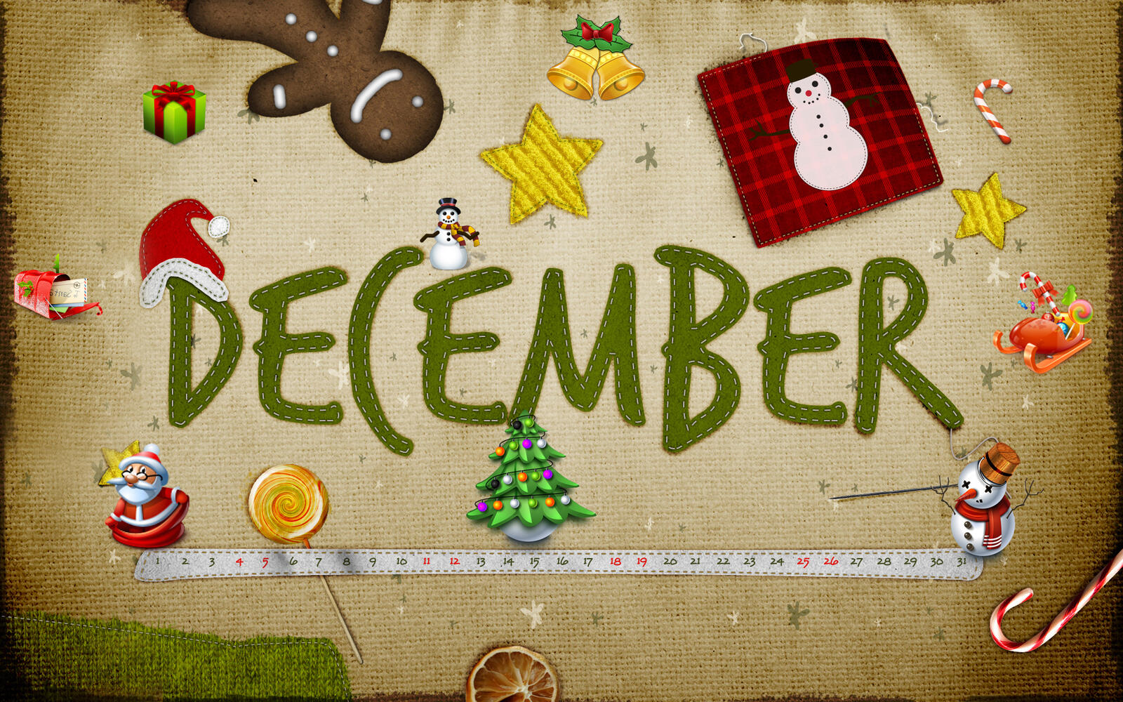 Wallpapers screensaver December month on the desktop