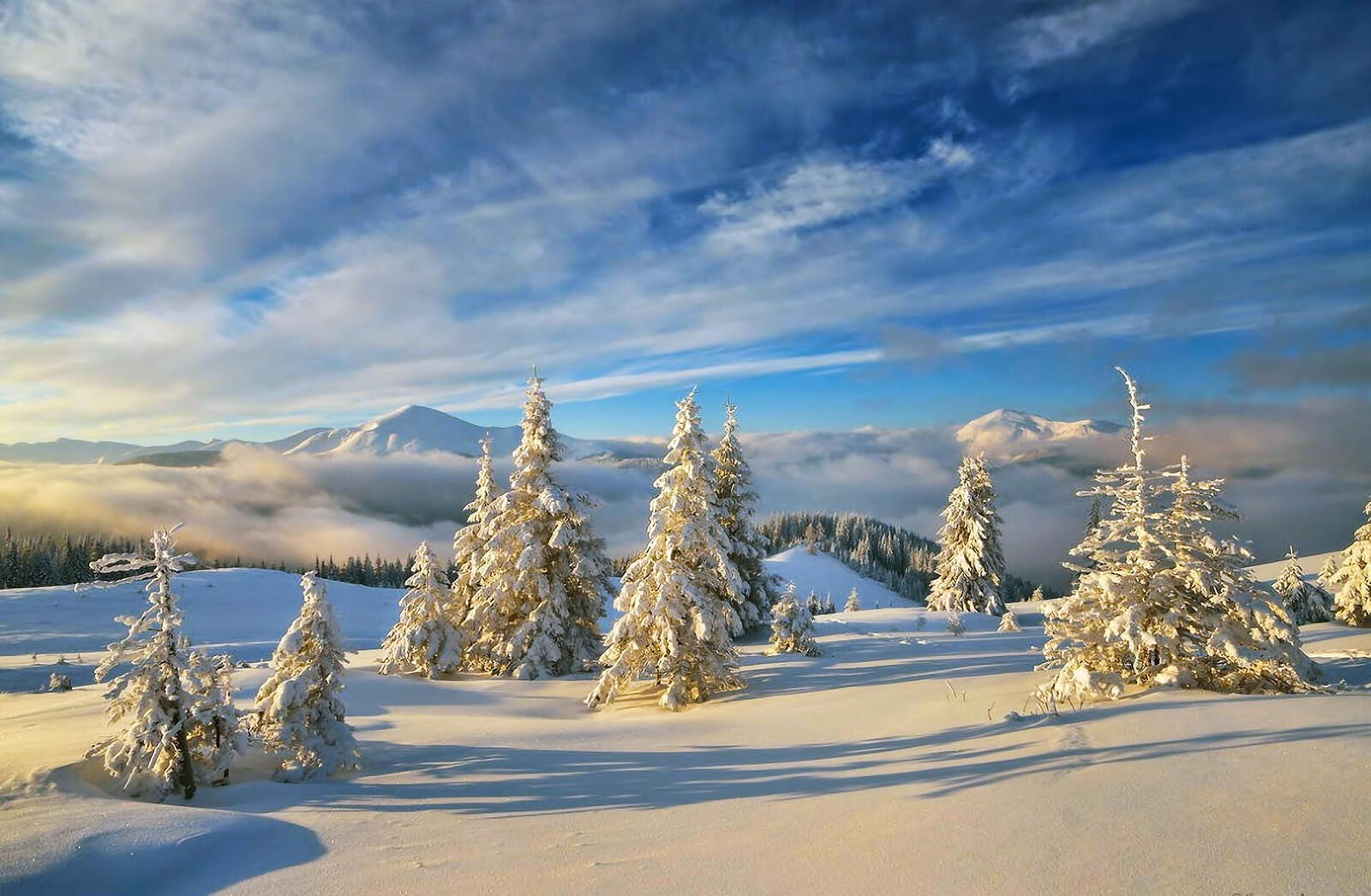 Wallpapers snow landscapes mountains on the desktop