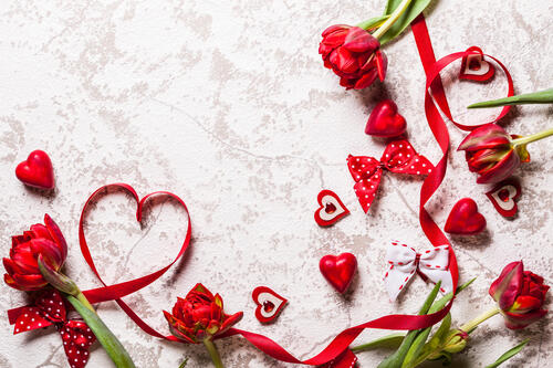 Valentine`s Day hearts.
