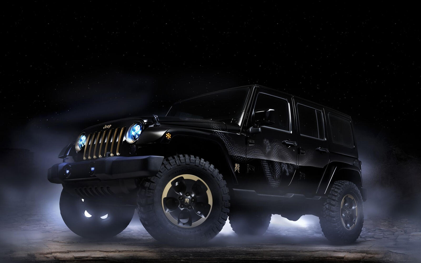 Wallpapers jeep black SUV on the desktop