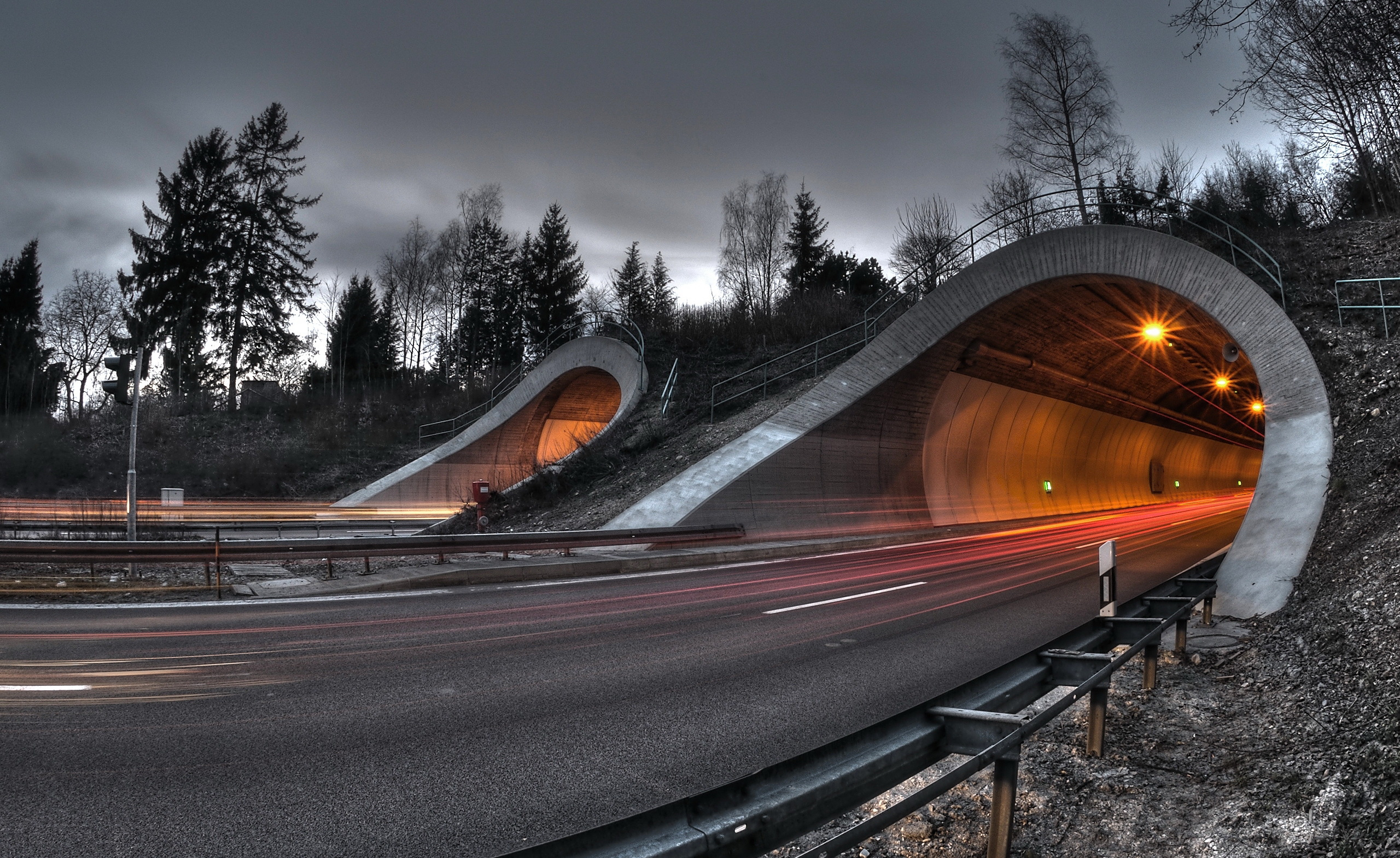 Wallpapers tunnel highway lighting on the desktop
