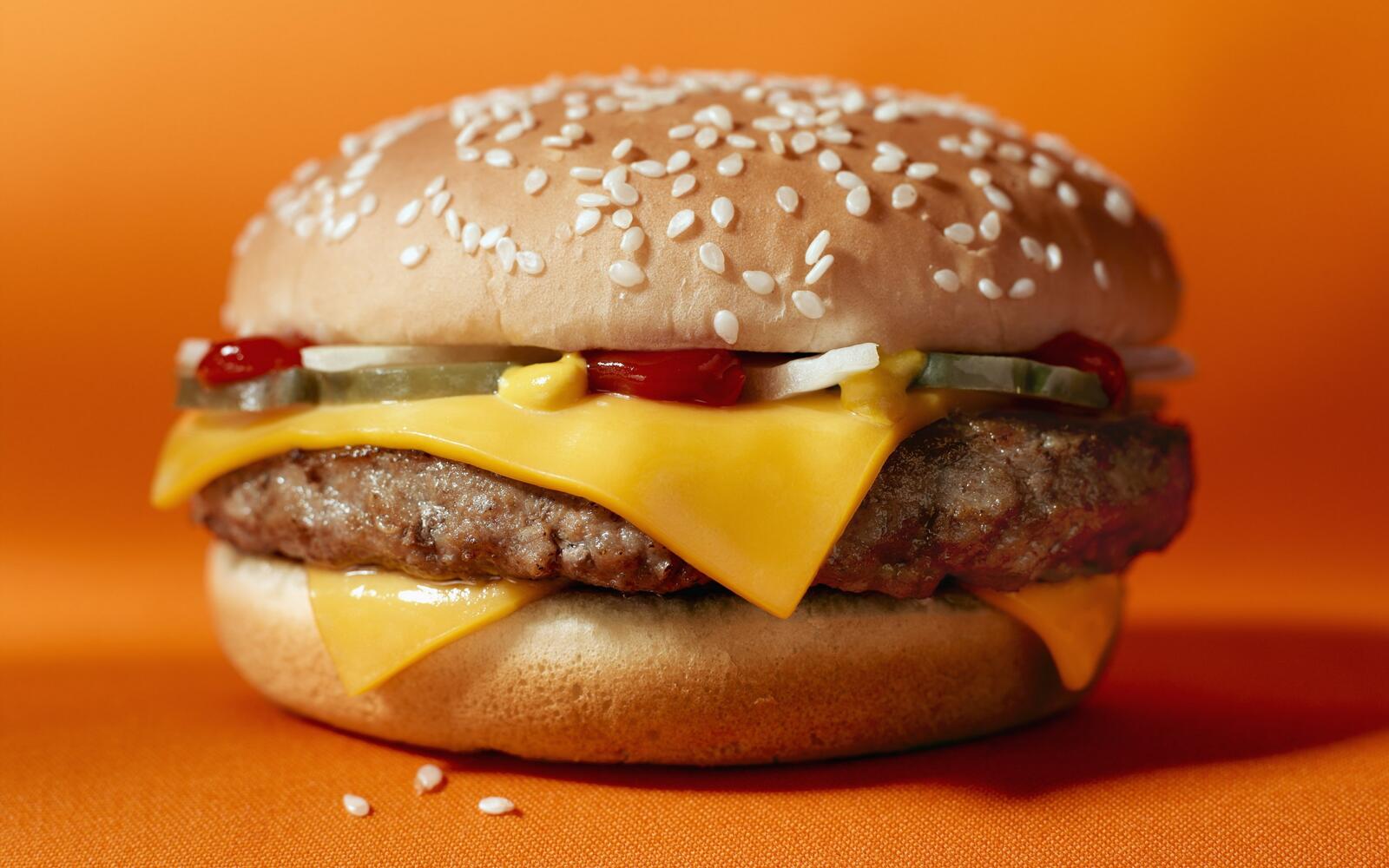 Wallpapers fast food hamburger bun on the desktop