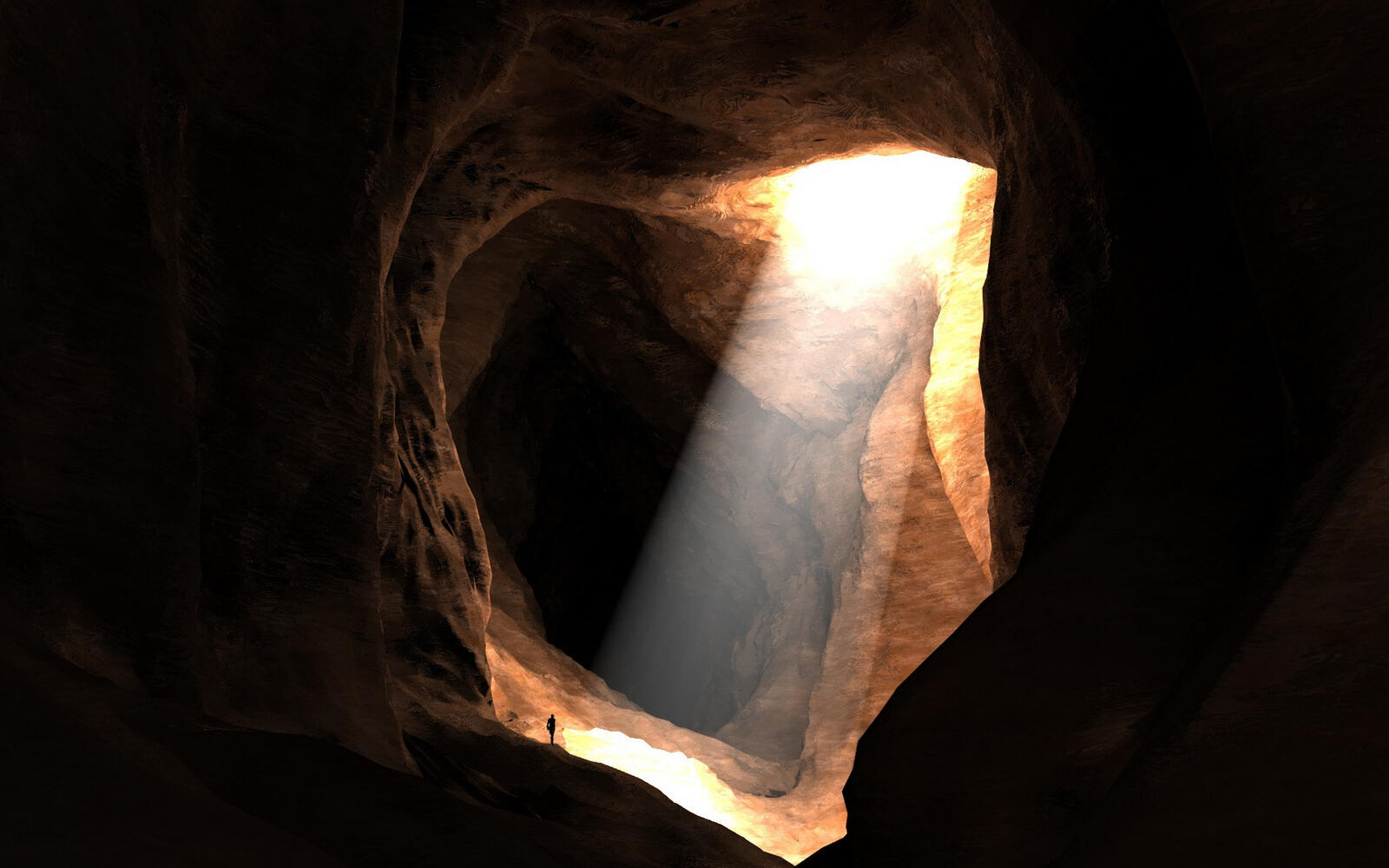 Обои пещера камни тоннель на рабочий стол