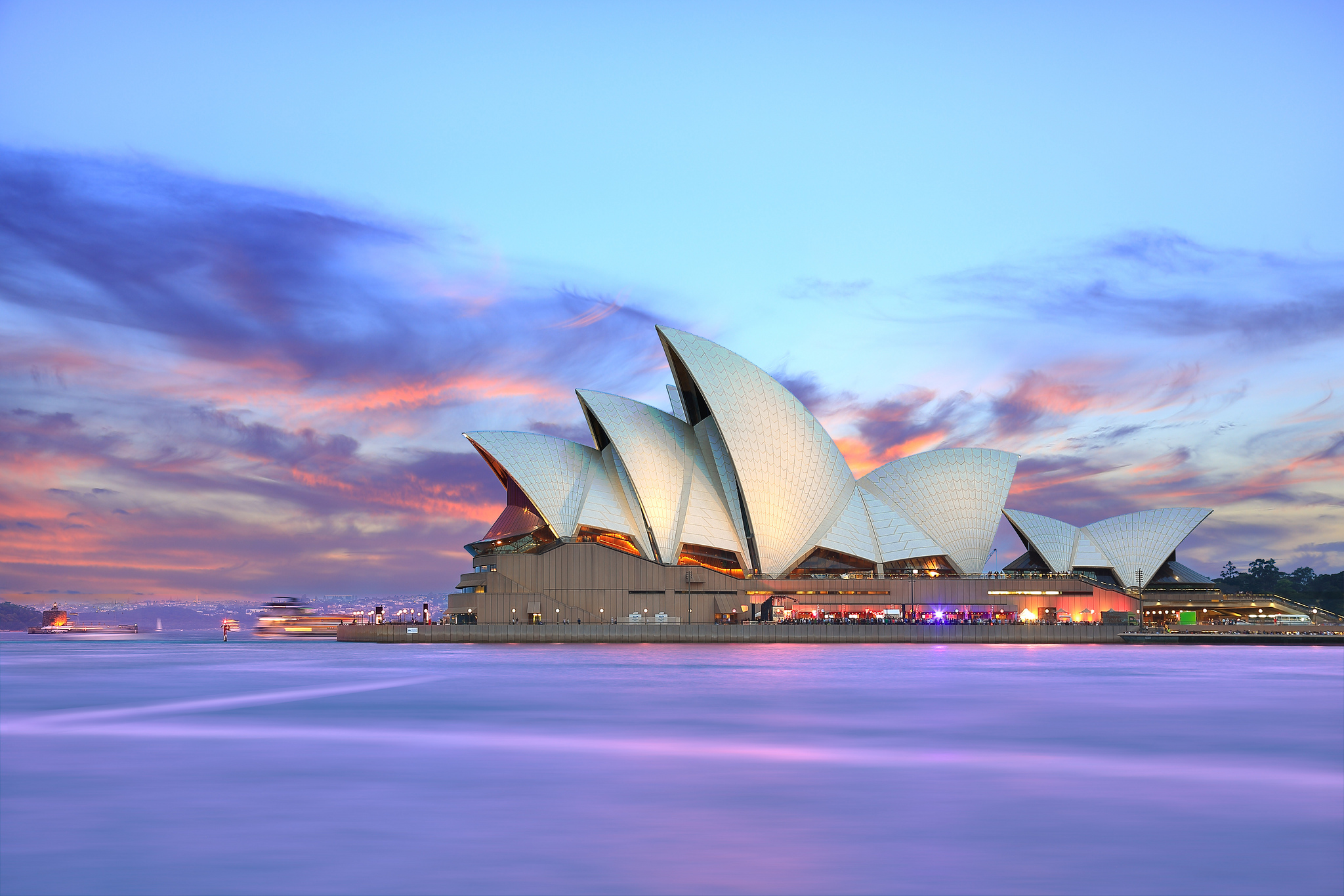 Wallpapers sunset darkens Sydney on the desktop
