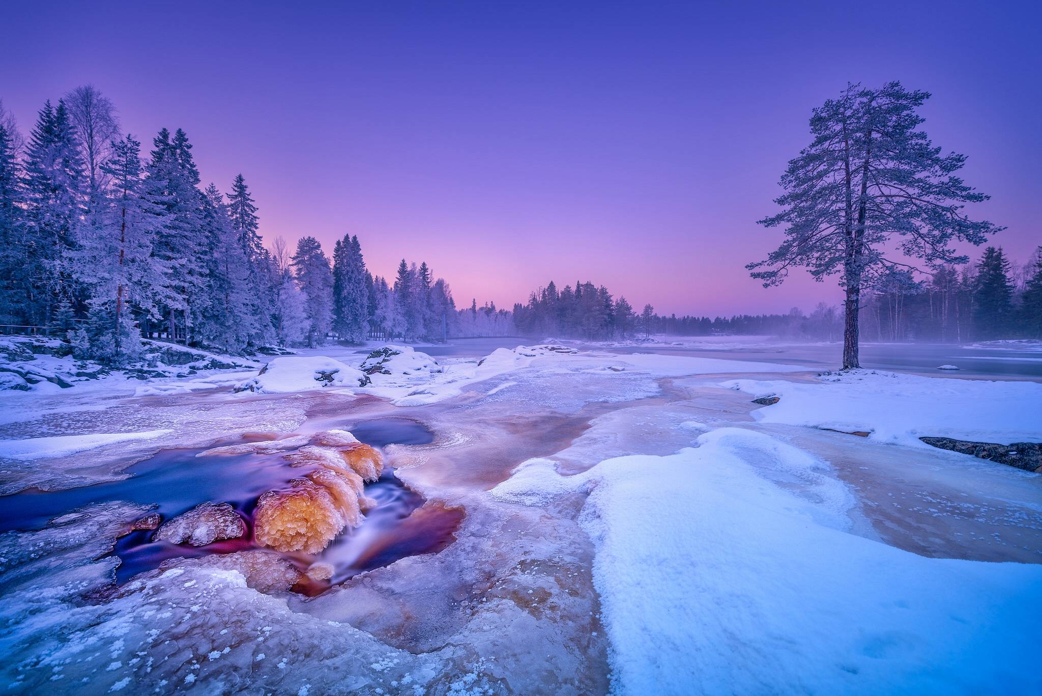 Обои Kiiminkijoki River Finland река Кииминкийоки на рабочий стол