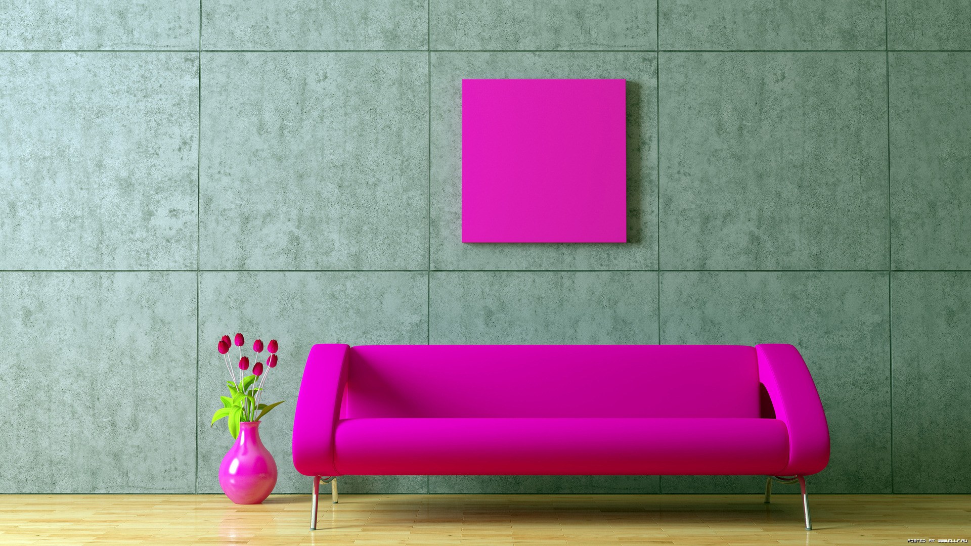 Wallpapers sofa pink vase on the desktop