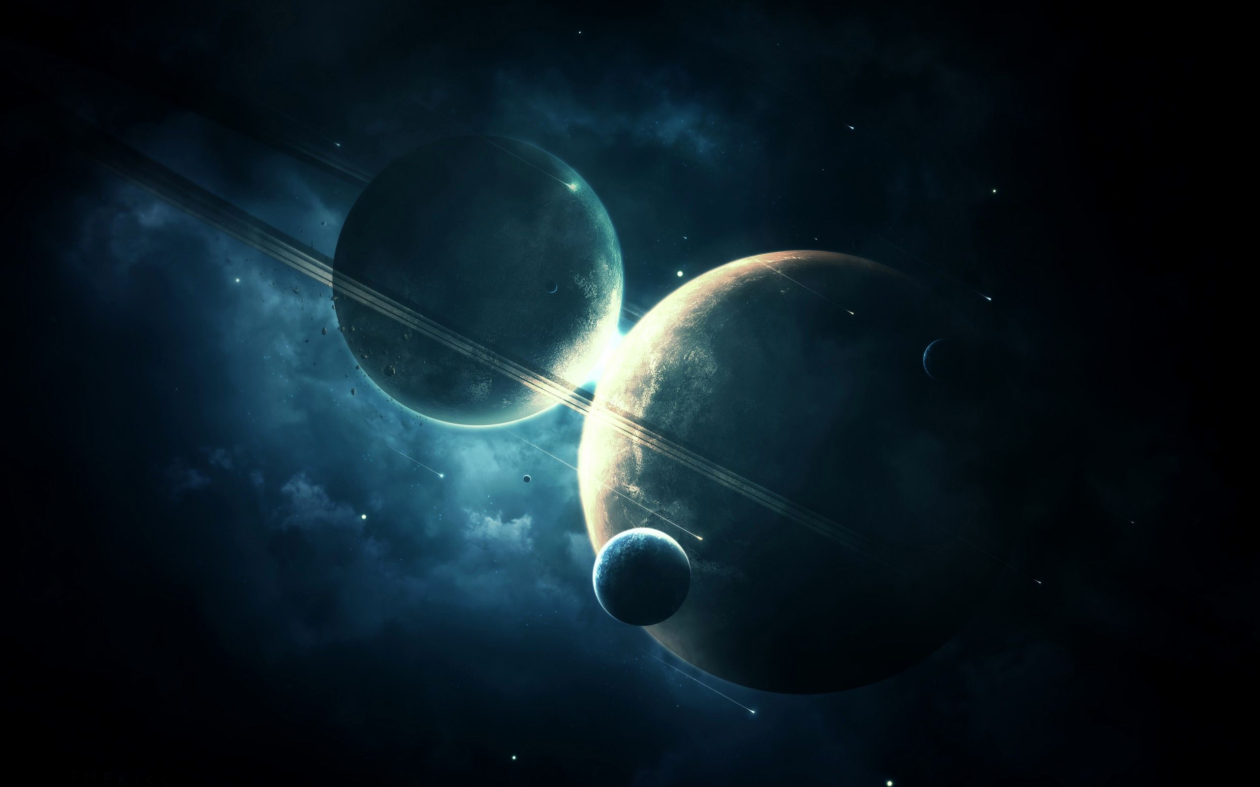 Wallpapers planets and satellites the universe stars on the desktop