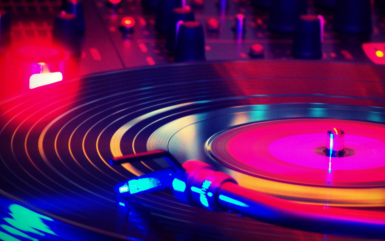 Wallpapers vinyl disc record player on the desktop
