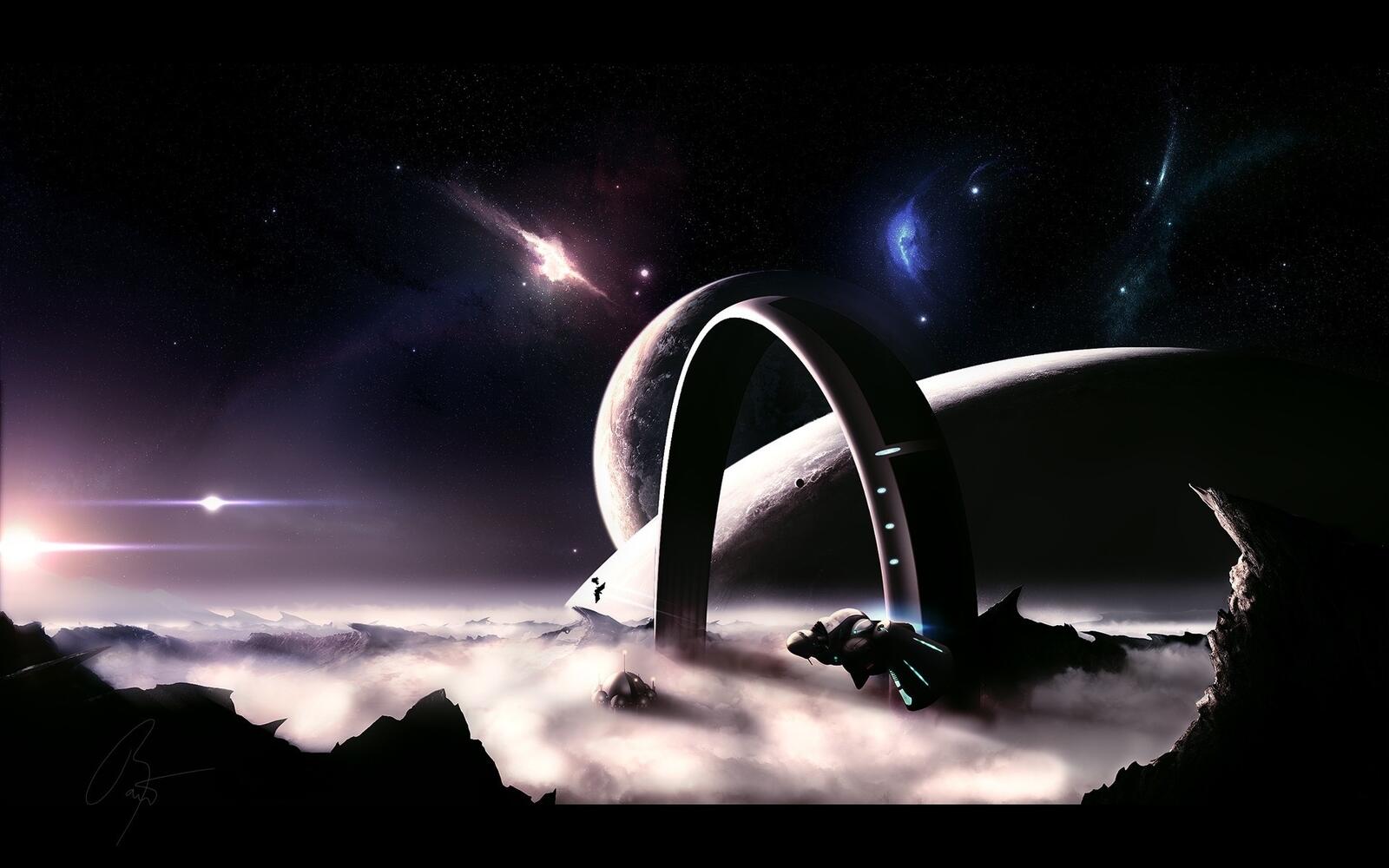 Wallpapers new worlds galaxy ships on the desktop