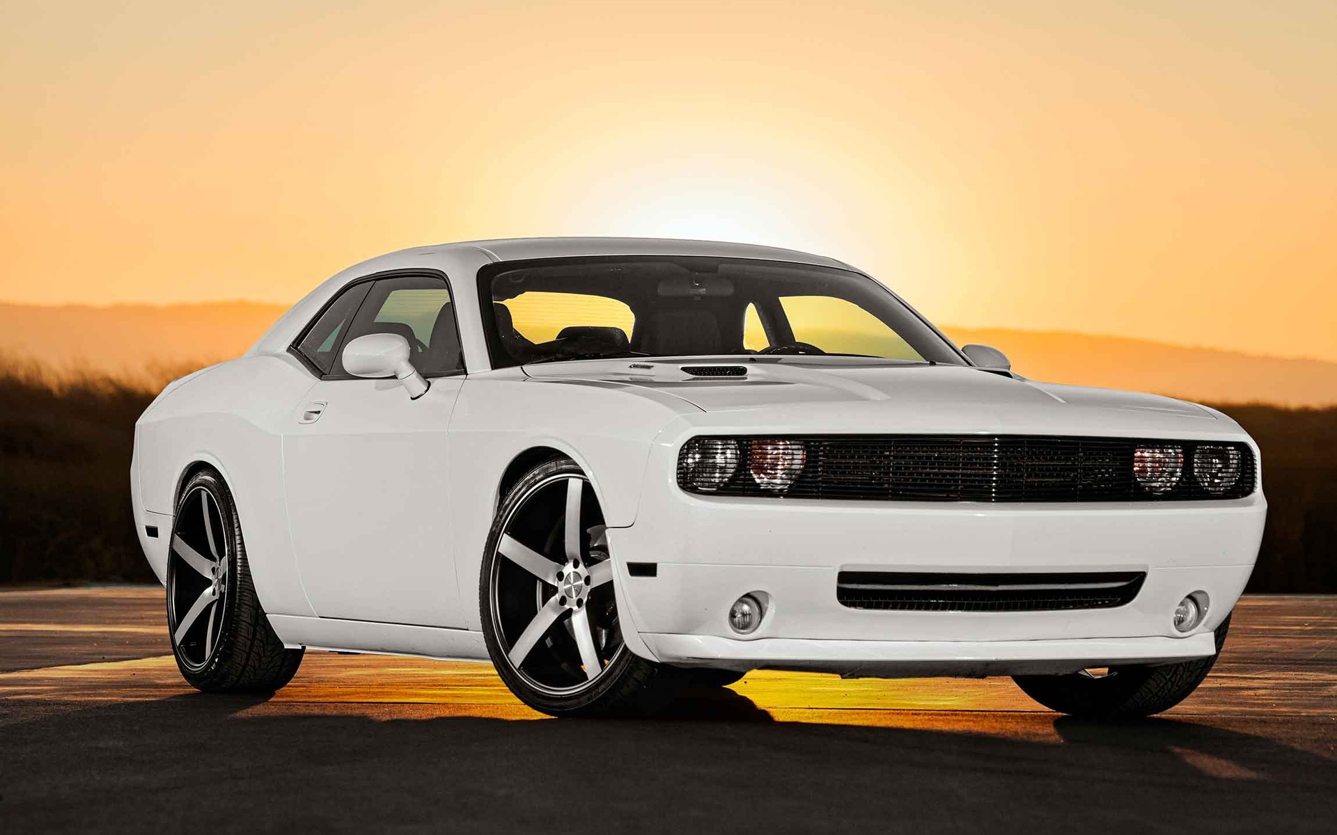 Wallpapers dodge white road on the desktop
