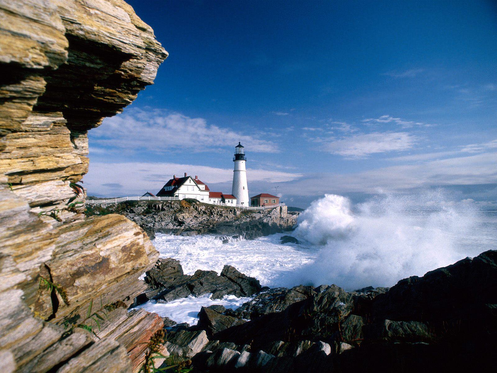 Wallpapers building lighthouse mountains on the desktop